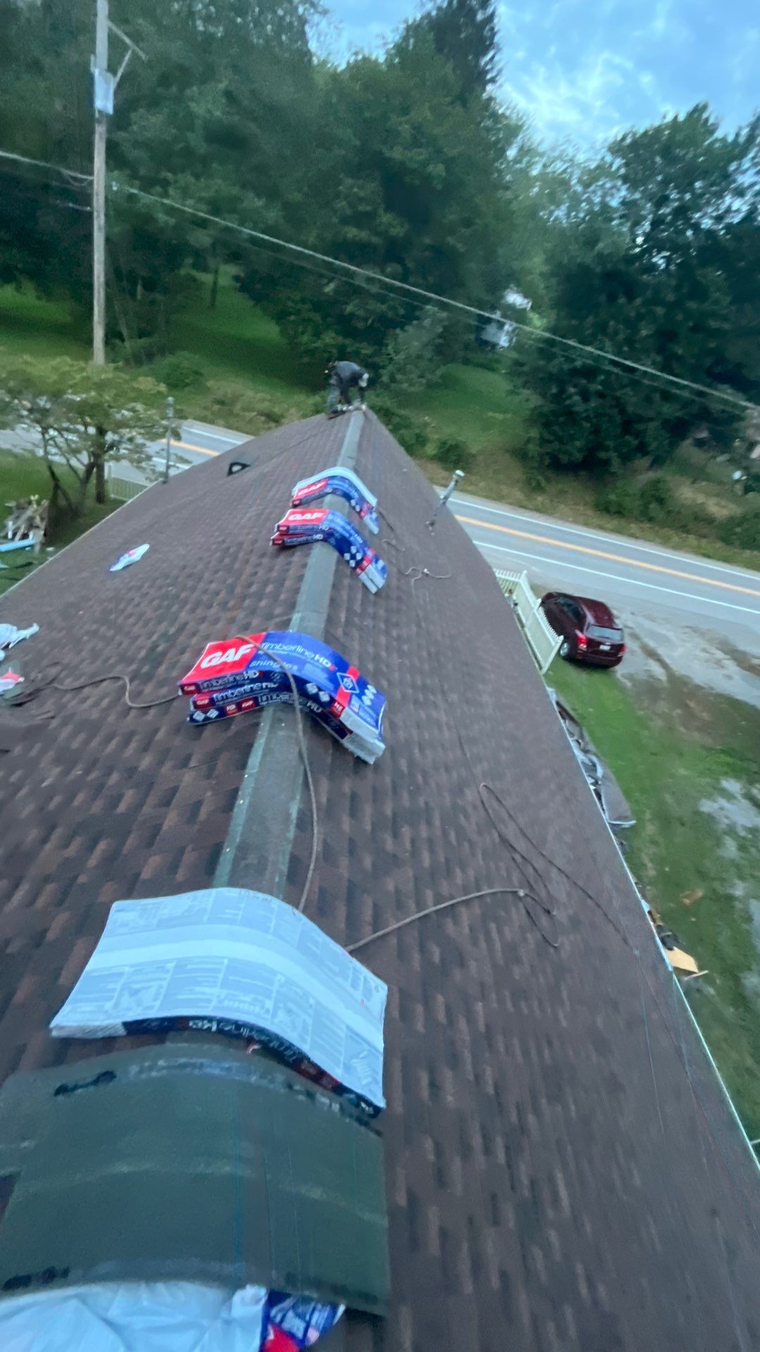 Residential Roofing Installation using GAF TImberline HDZ Hickory by Rainstoppers Roofing