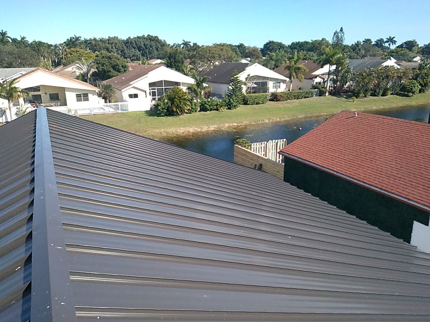 Residential Roofing Installation using 1" Nail strip metal roof by BLUES BROTHERS ROOFING