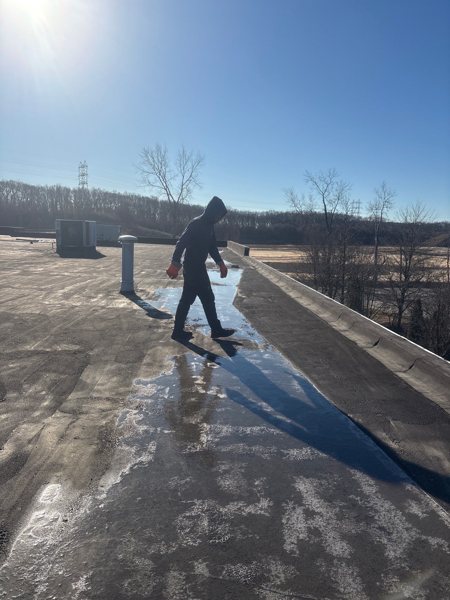 Flat Roof Cleaning | Melville, NY  🏢❄️🚁   by Above All Gutters 