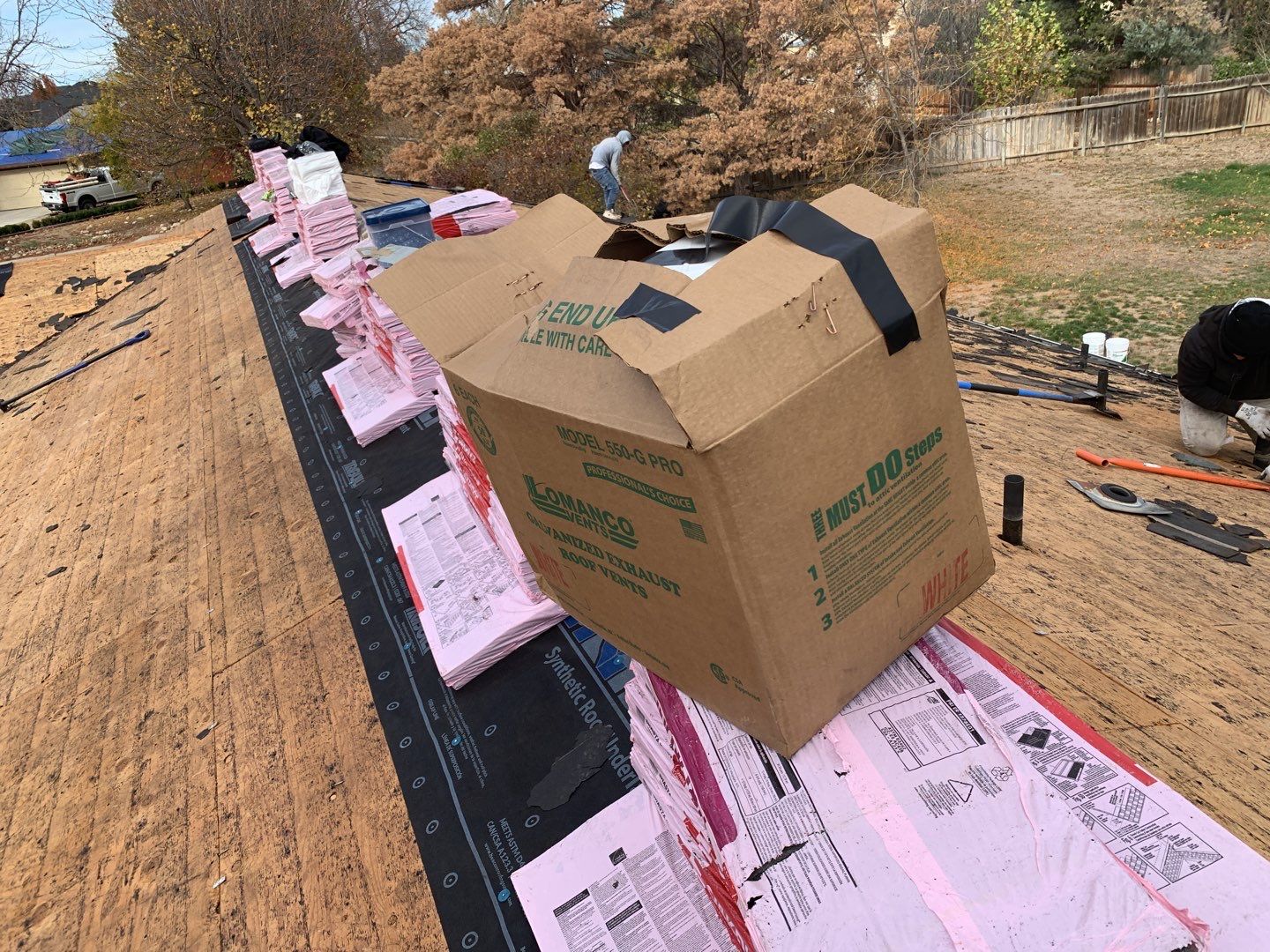 Boise single level low pitched roofing installation using Owens Corning in Teak by ID Roofing LLC