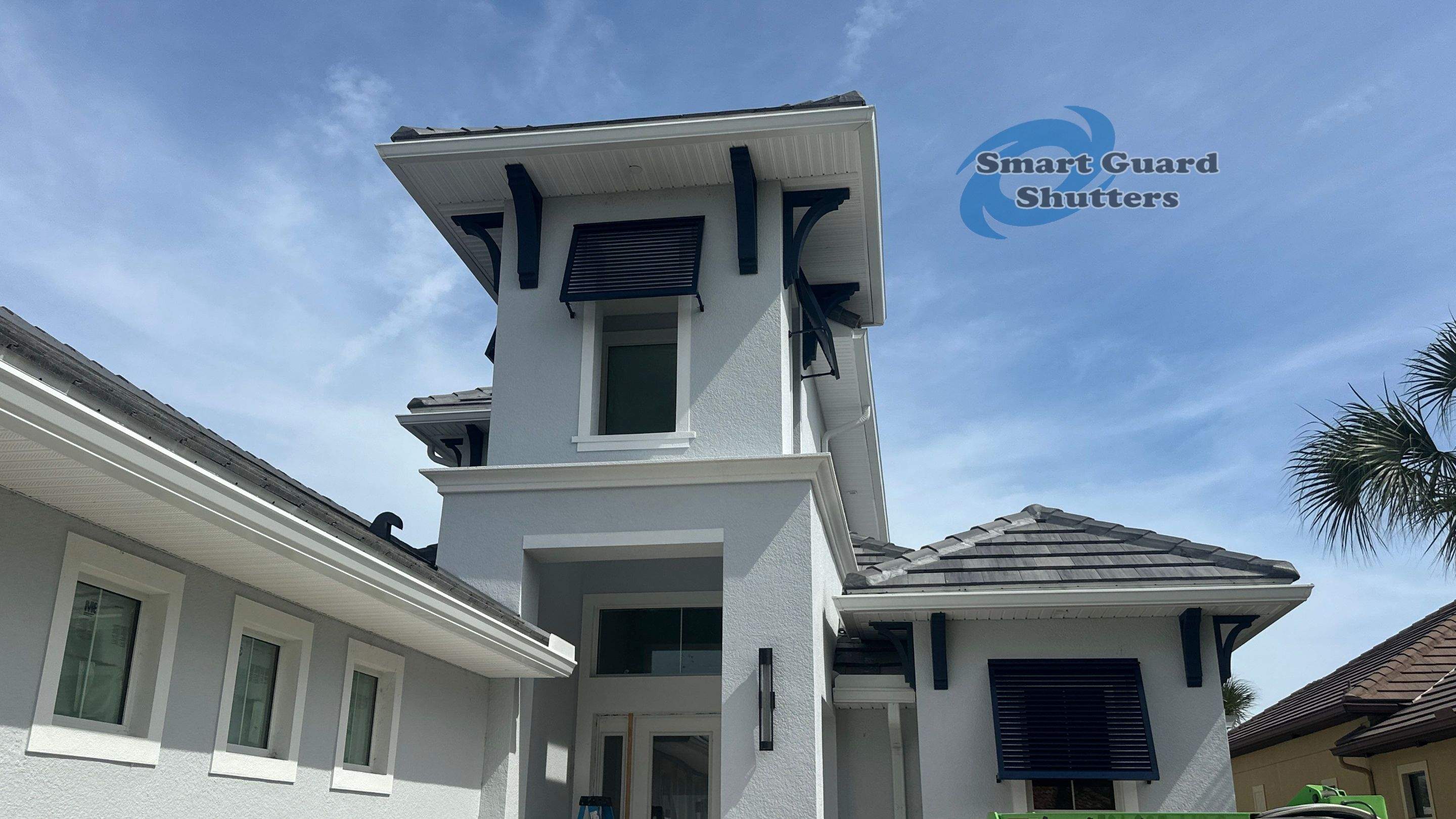 Decorative Bahamas in Steel Blue by Smart Guard Shutters