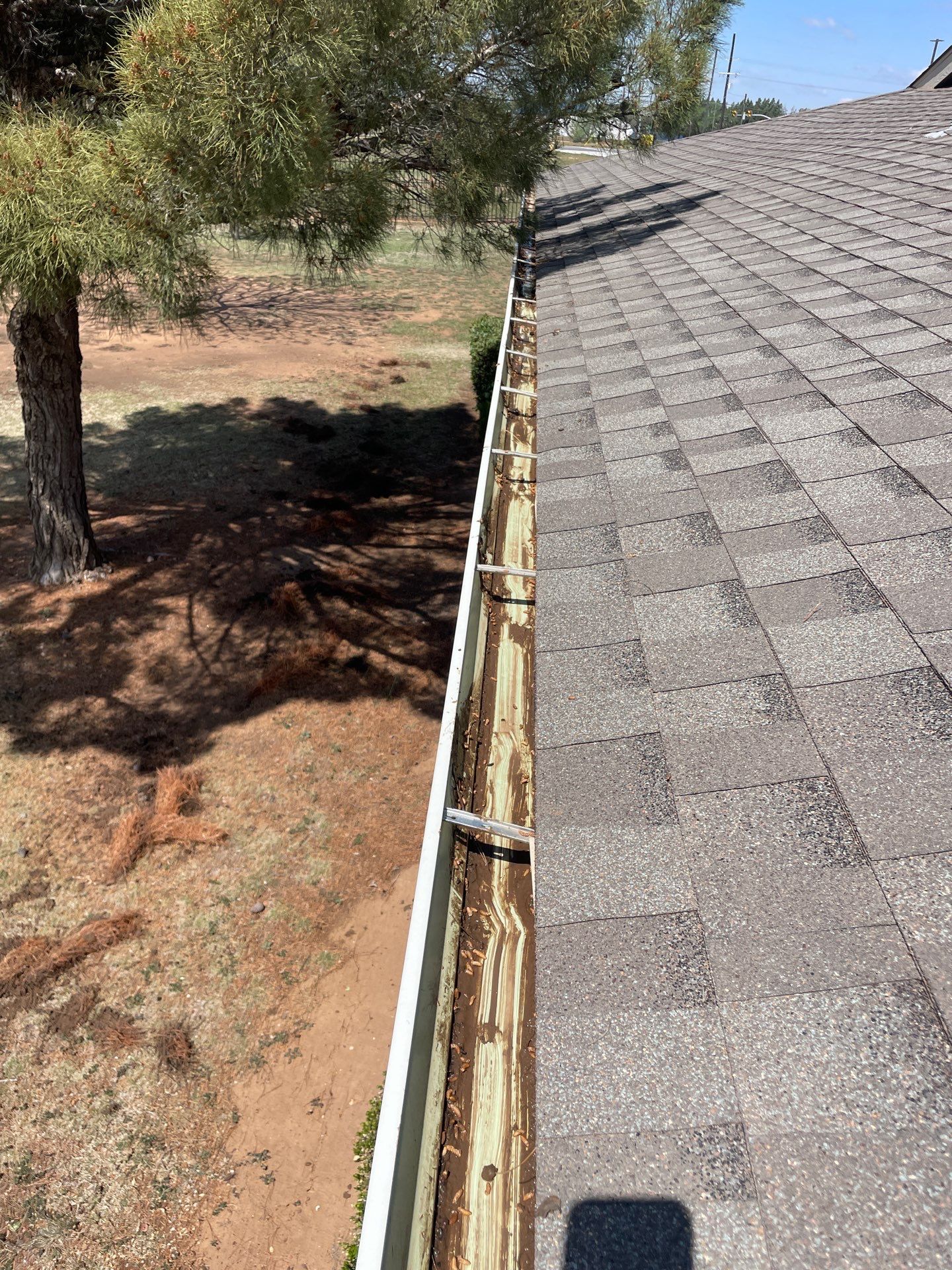 HOA gutter cleaning after photo.