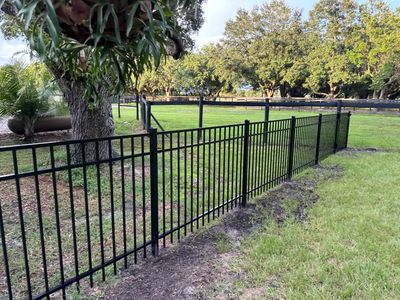 Aluminum Fence Installation using 3 Rail Aluminum Fence and 4Ft High Wood Labor