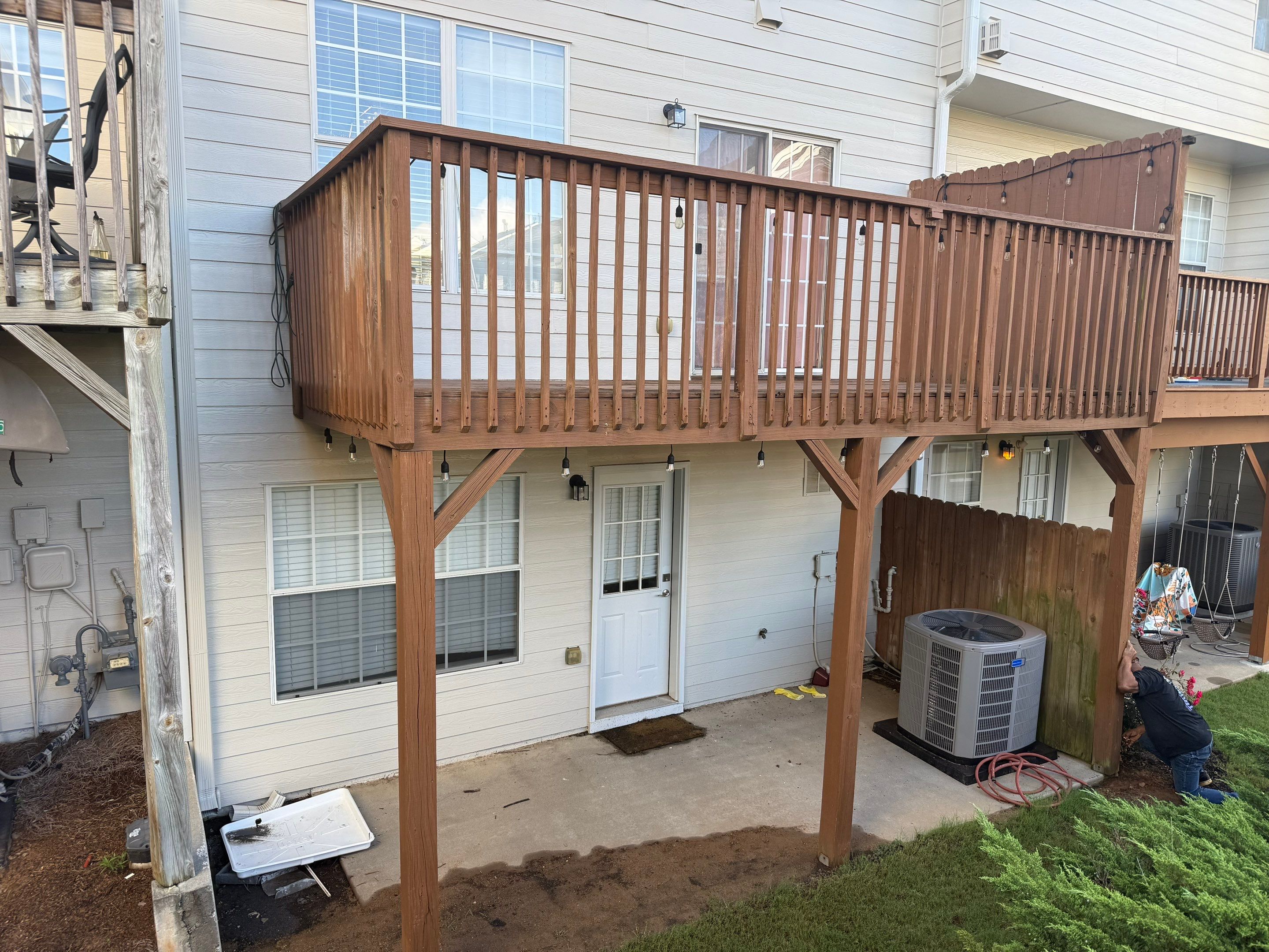 Elevated Pressure-Treated Wood Deck Replacement in Atlanta by Swift Home Renovations