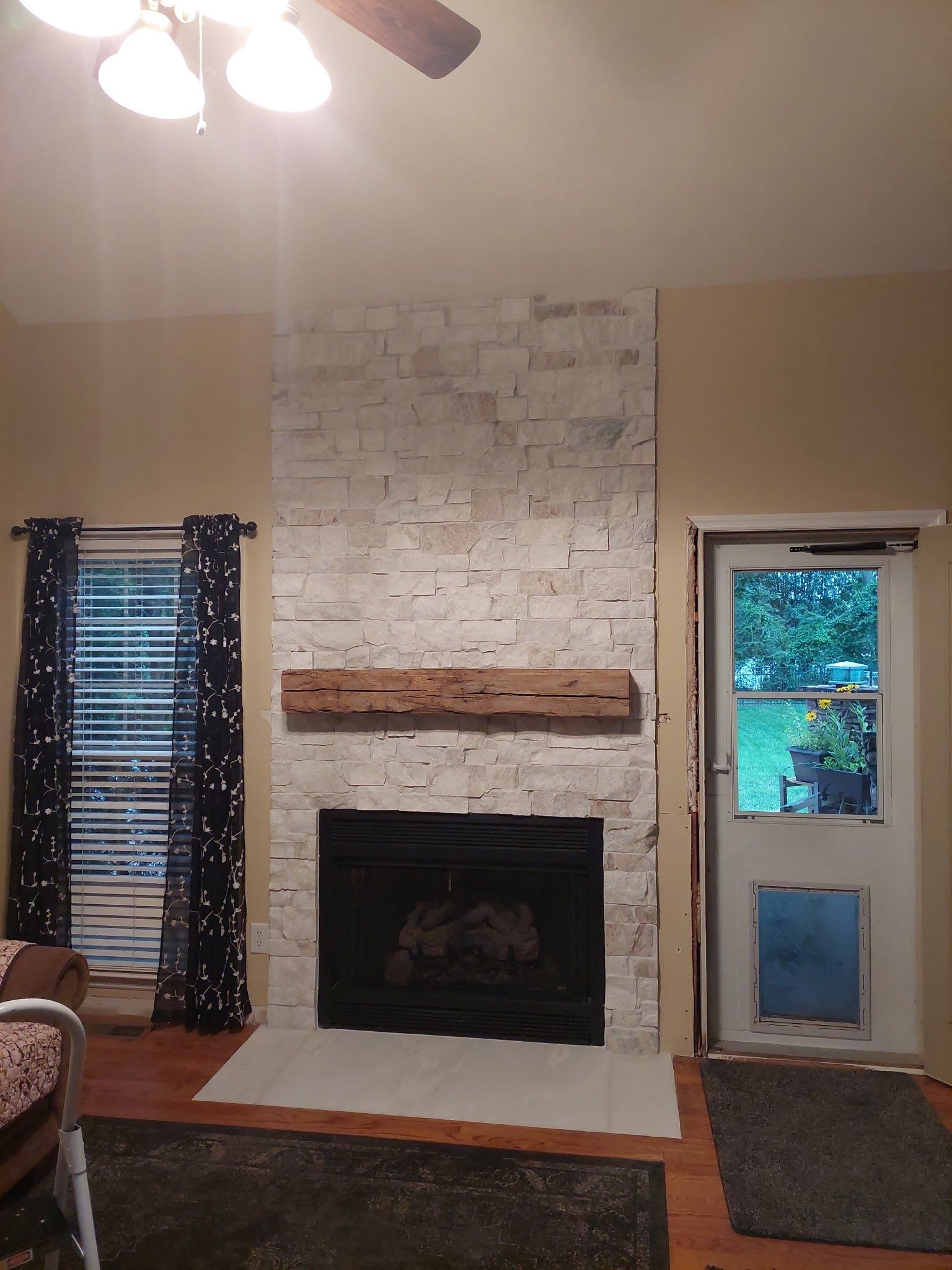 Natural Stone Fireplace by Footprints Floors of Nashville