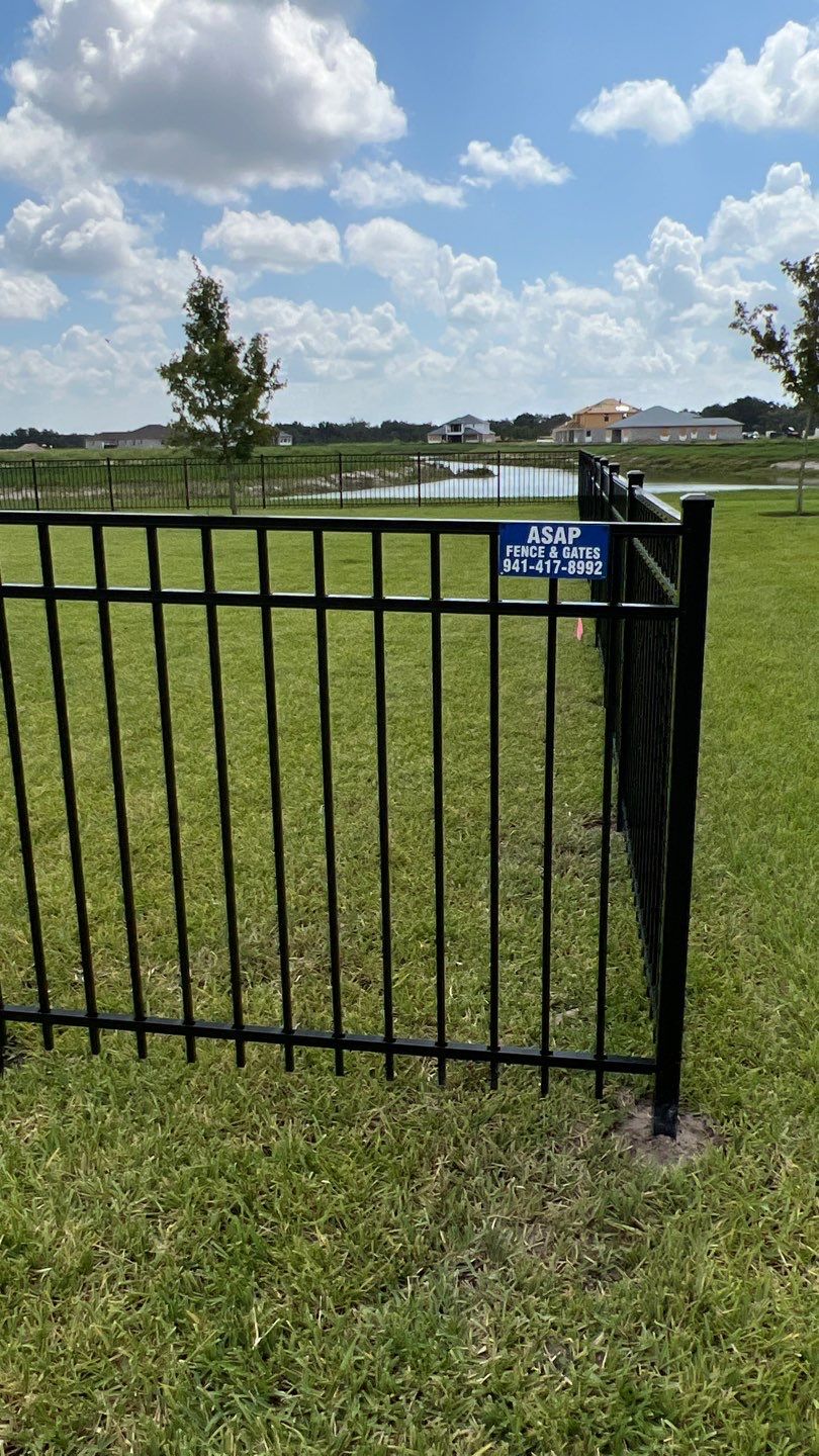 Parrish, FL  Black 3 Rail Aluminum Fence Installation by Asap fence and gates, LLC