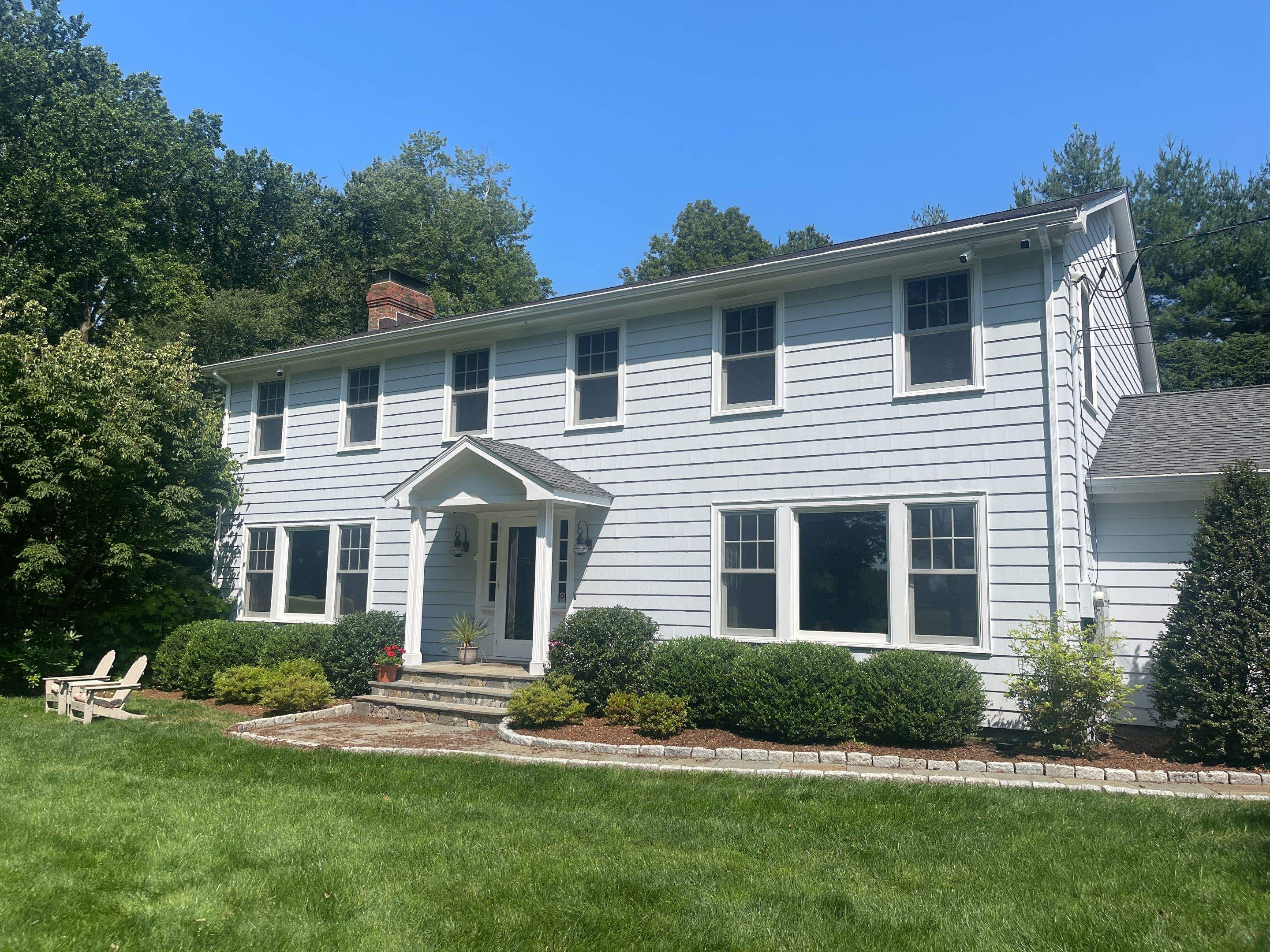 Gutter Installation using White gutters and roof clean up by A Plus Exterior