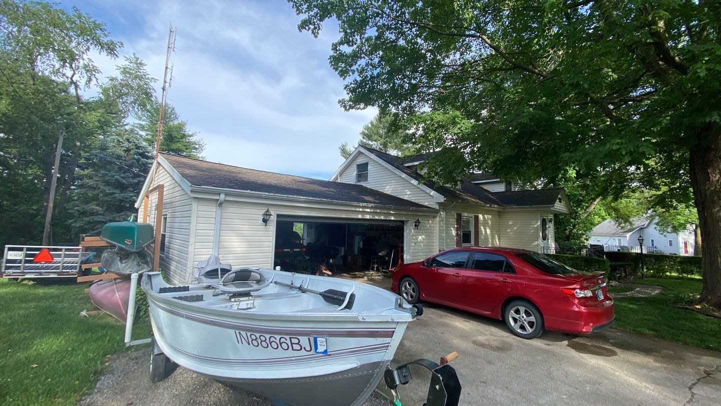 Metal Slate Shingle Roof Replacement After Hail Damage in Columbia City, Indiana by 4Ever Metal Roofing