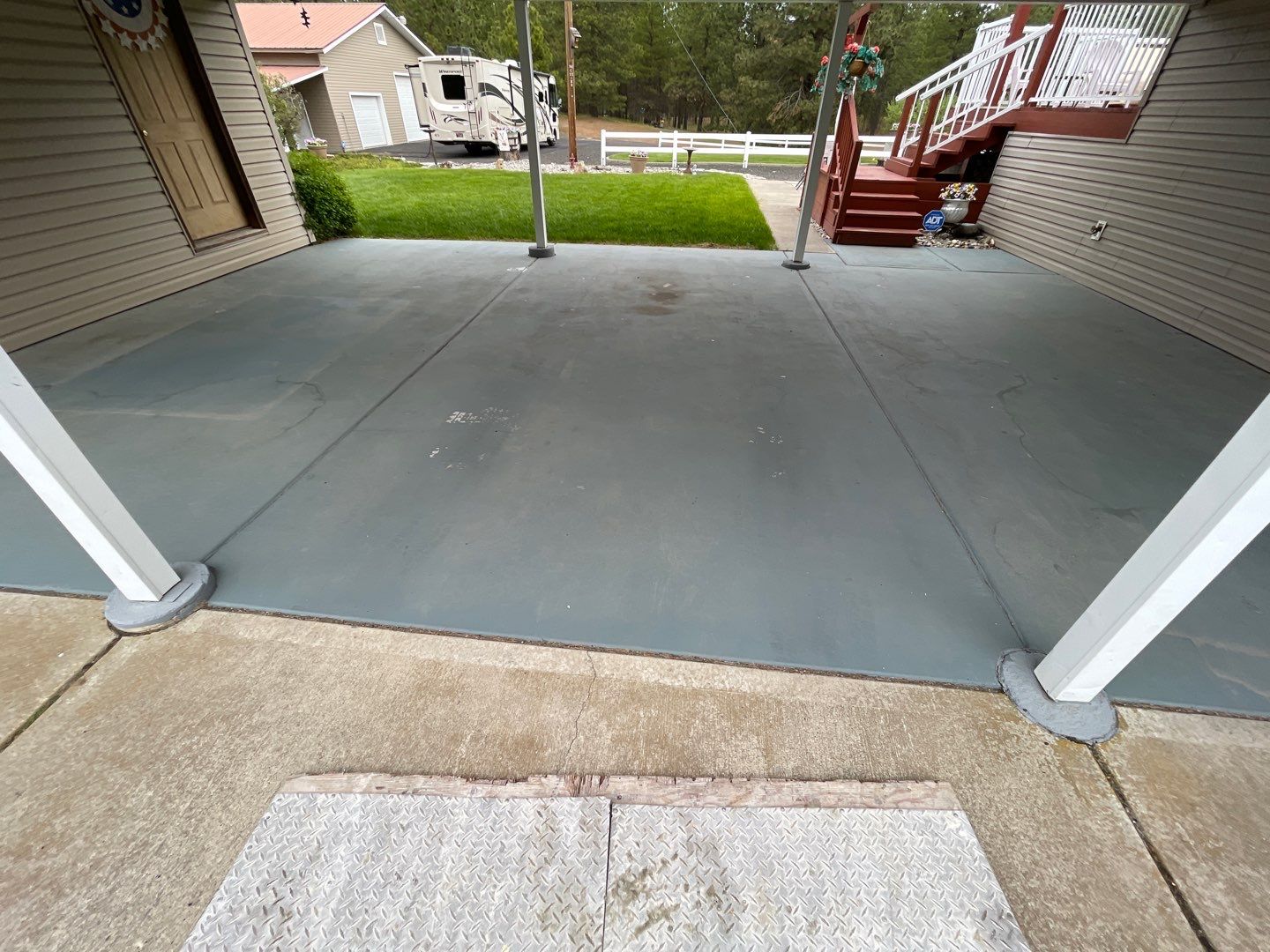 Patio Transformation using Chestnut by Croc Coatings, LLC