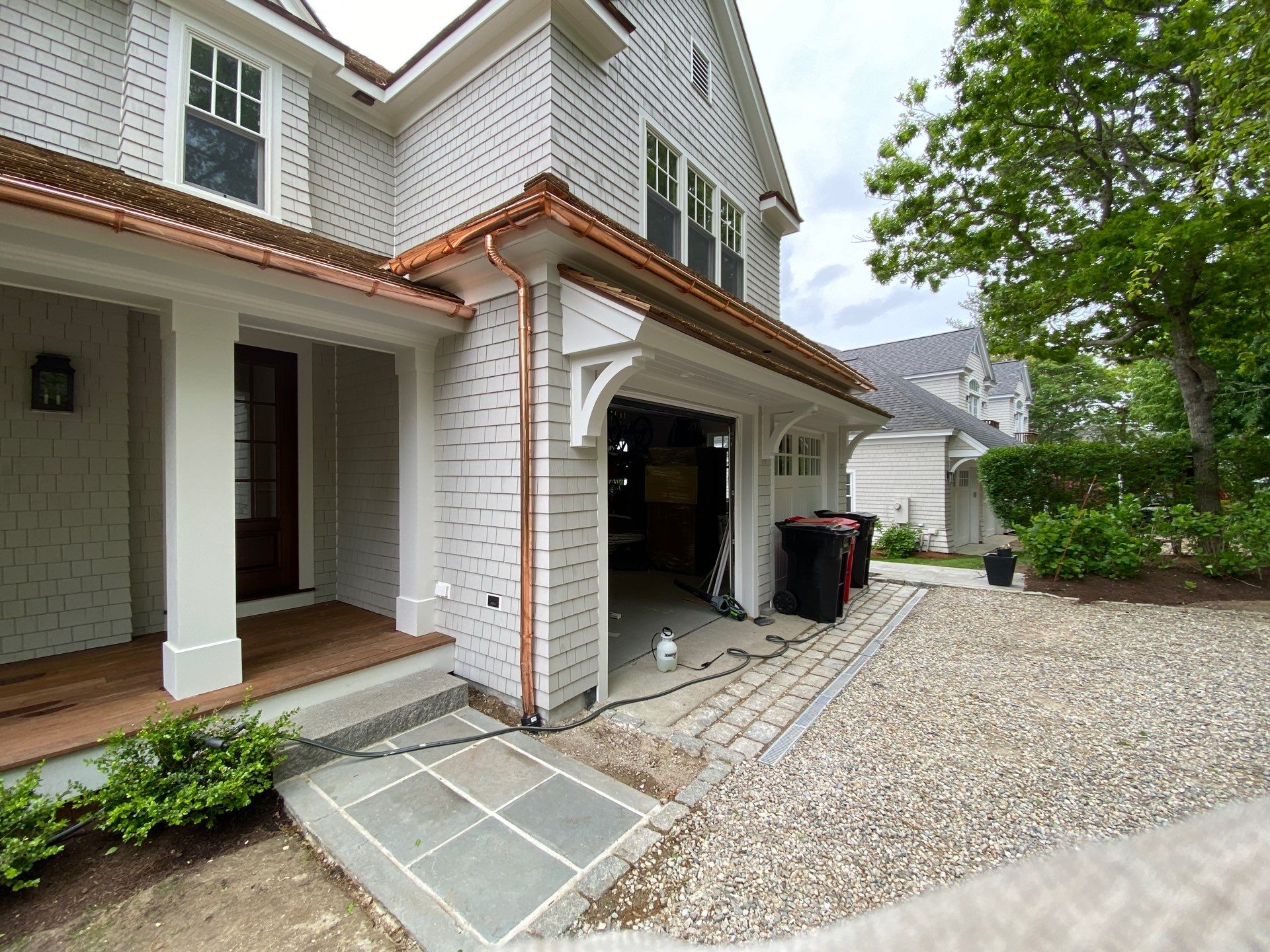 Half Round Copper Gutter Installed in Mashpee, MA by Gutter Pro Enterprises
