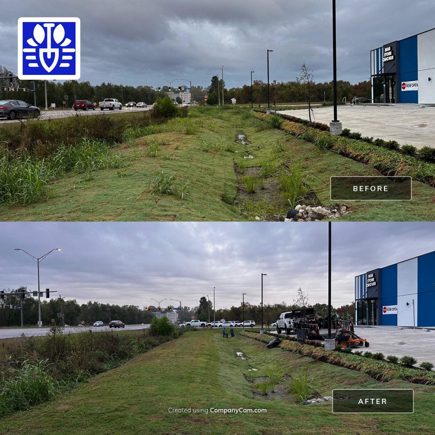 COMMERCIAL LAWN MAINTENANCE: HEDGE TRIM / BED CLEAN / MULCH INSTALL using BROWN MULCH "BARK BRITE" by CutScape, LLC.