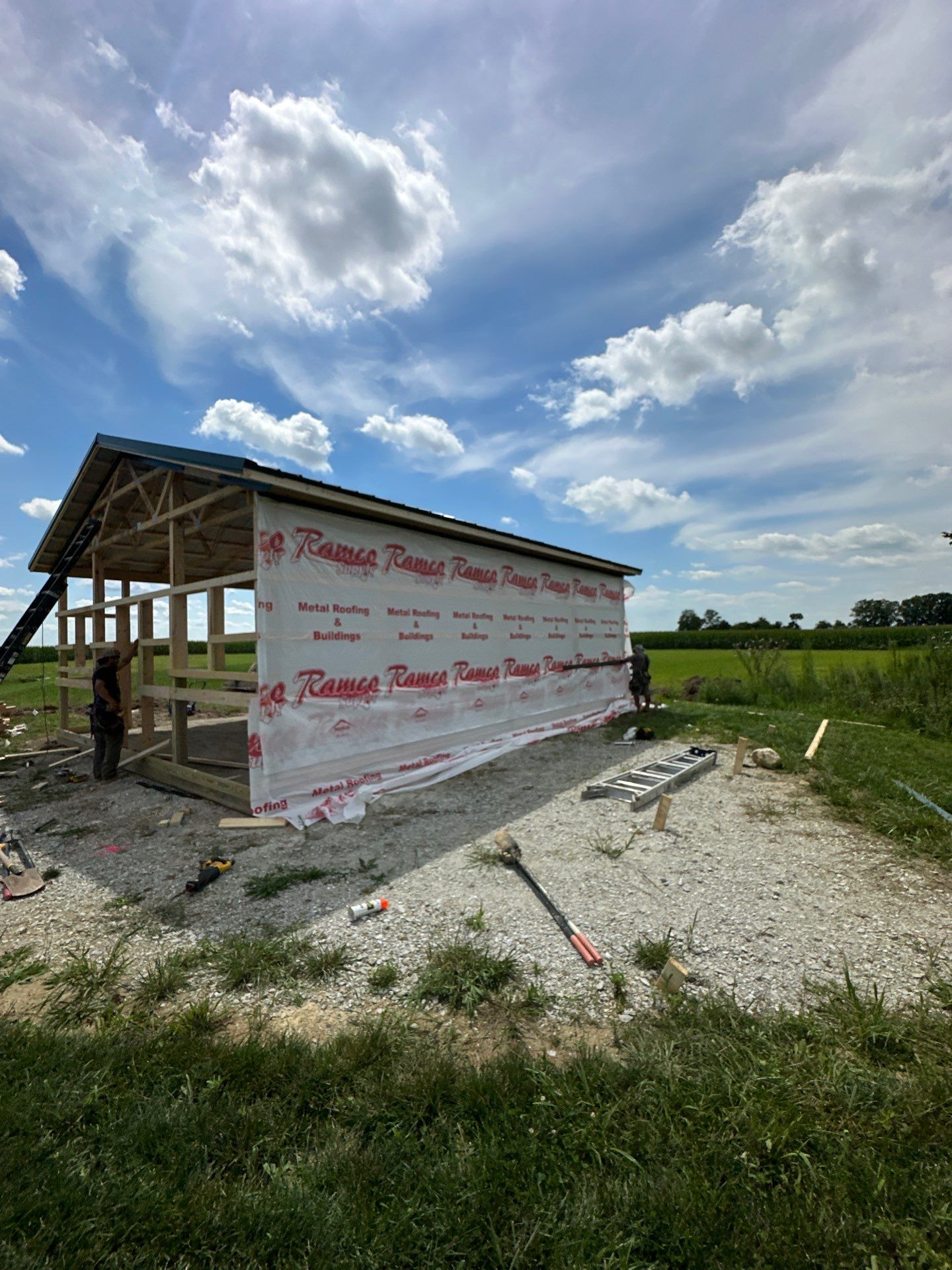 Custom Post-Frame Pole Barn with Concrete Floor in Greenfield by The Barn Builders