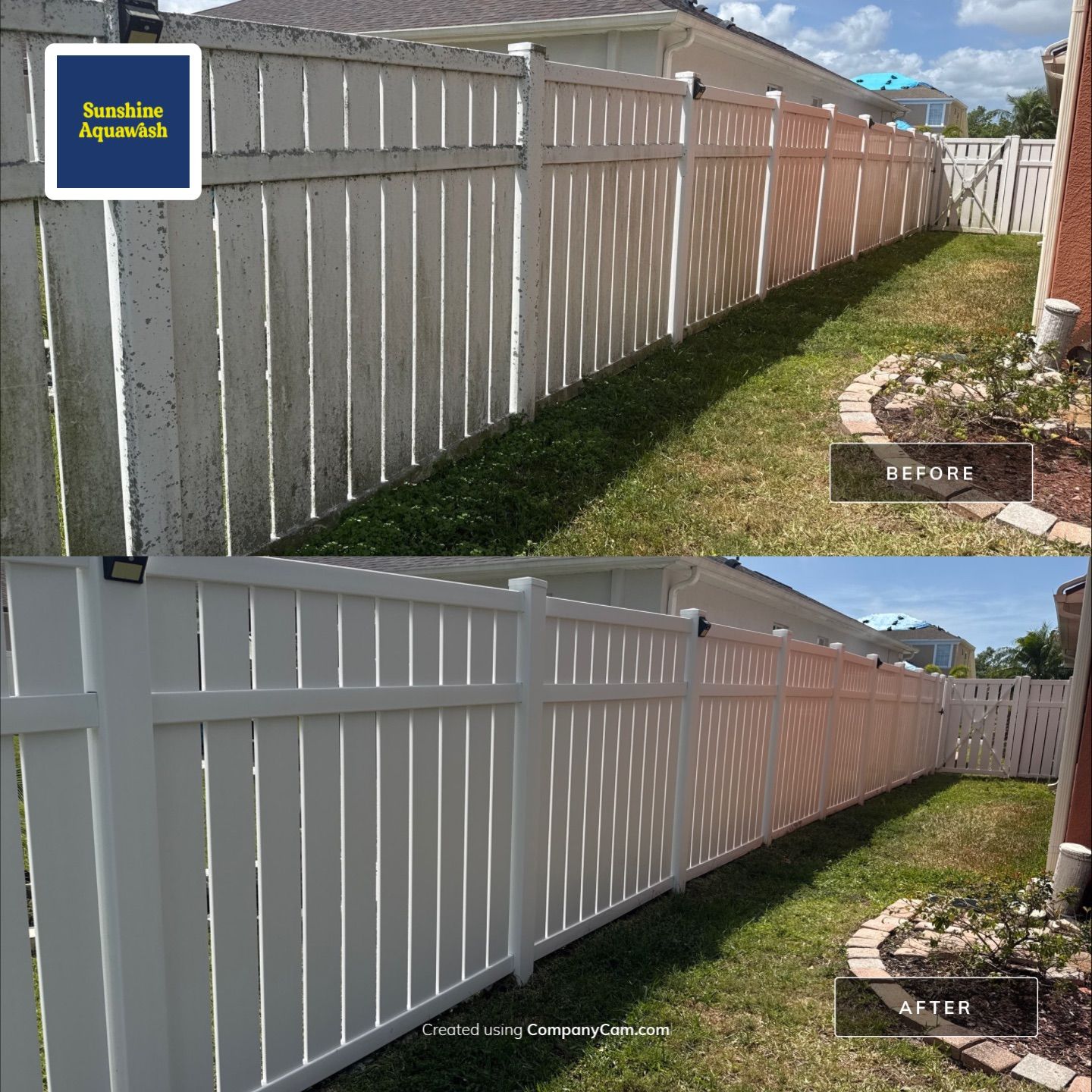 Vinyl Fence & Paver Patio Cleaning β Creekside Oaks, Parrish, FL by Sunshine AquaWash