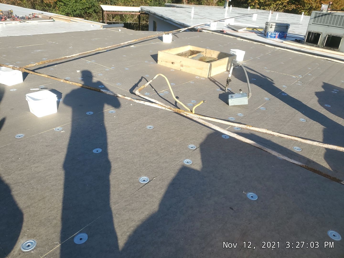 Commercial Roofing Installation using 50 mil PVC by Hostetler Roofing