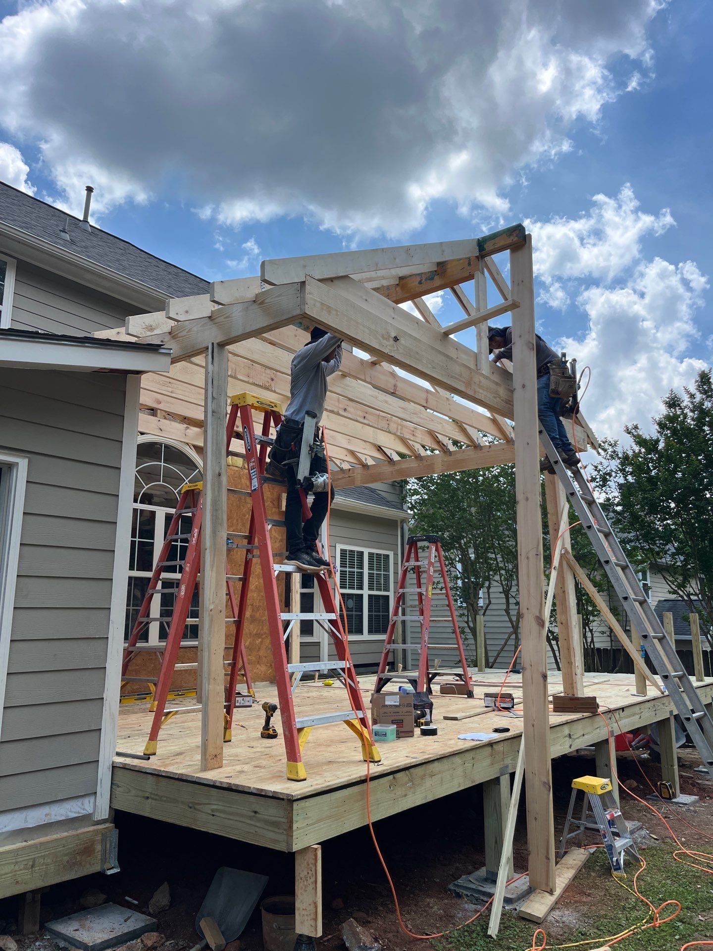 Wood Deck Build and Screen Porch Install in Kennesaw, GA by Nelson Exteriors