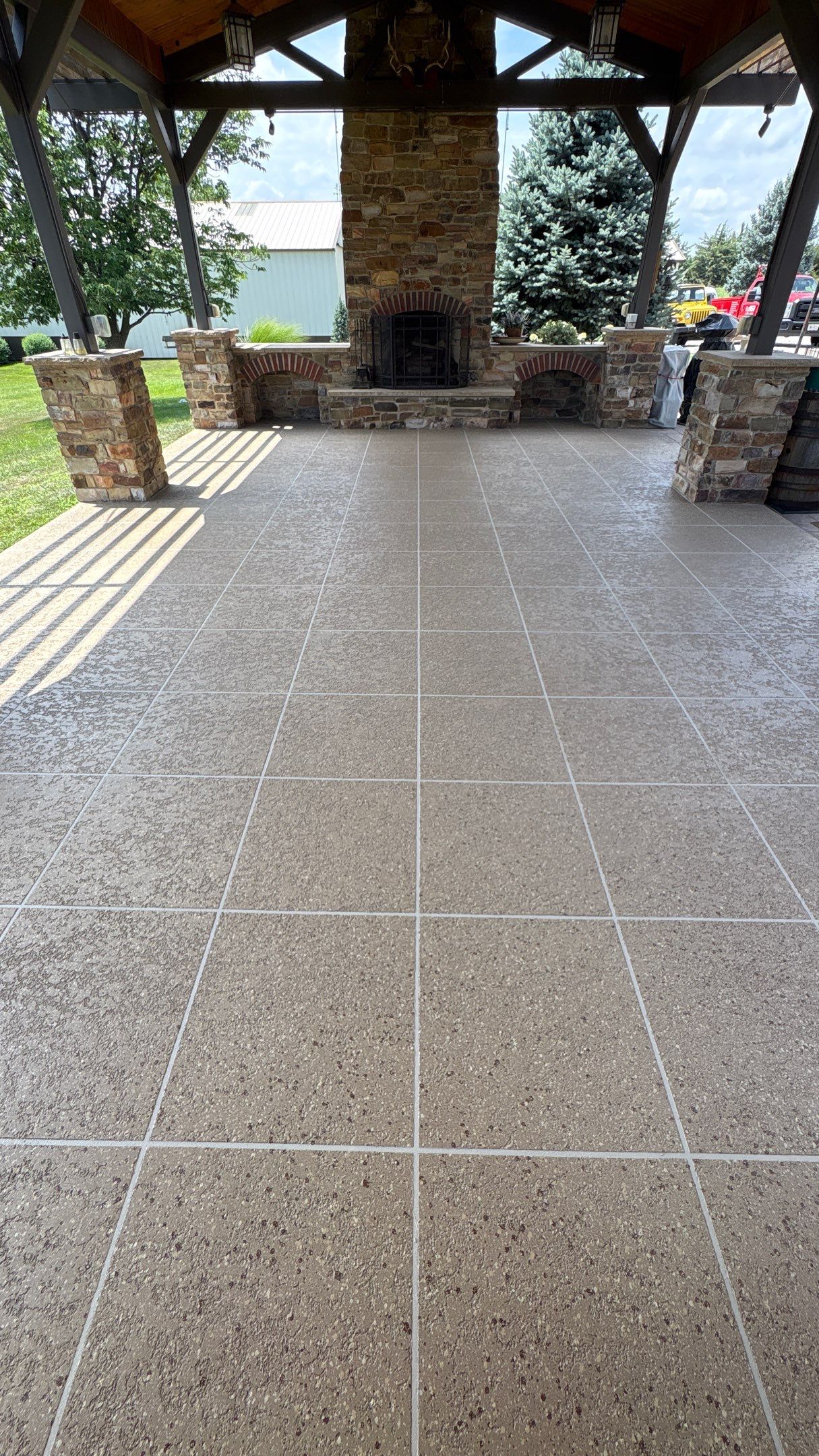 Custom Back Patio Resurface - Kearney, MO by Big Red Decorative Concrete, LLC