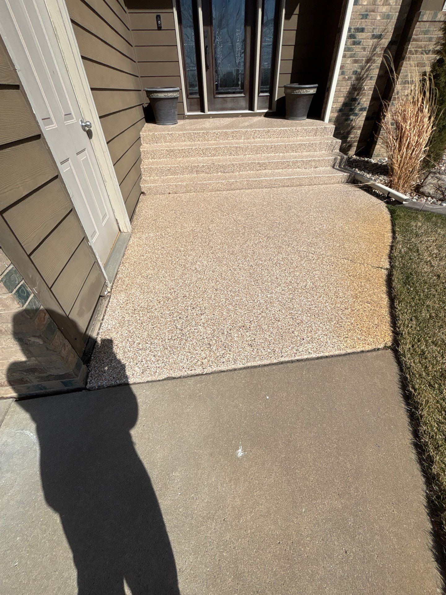 Full Exterior Renovation with Stone Veneer and Composite Decking by Select Painting, Coatings & Garage Cabinets