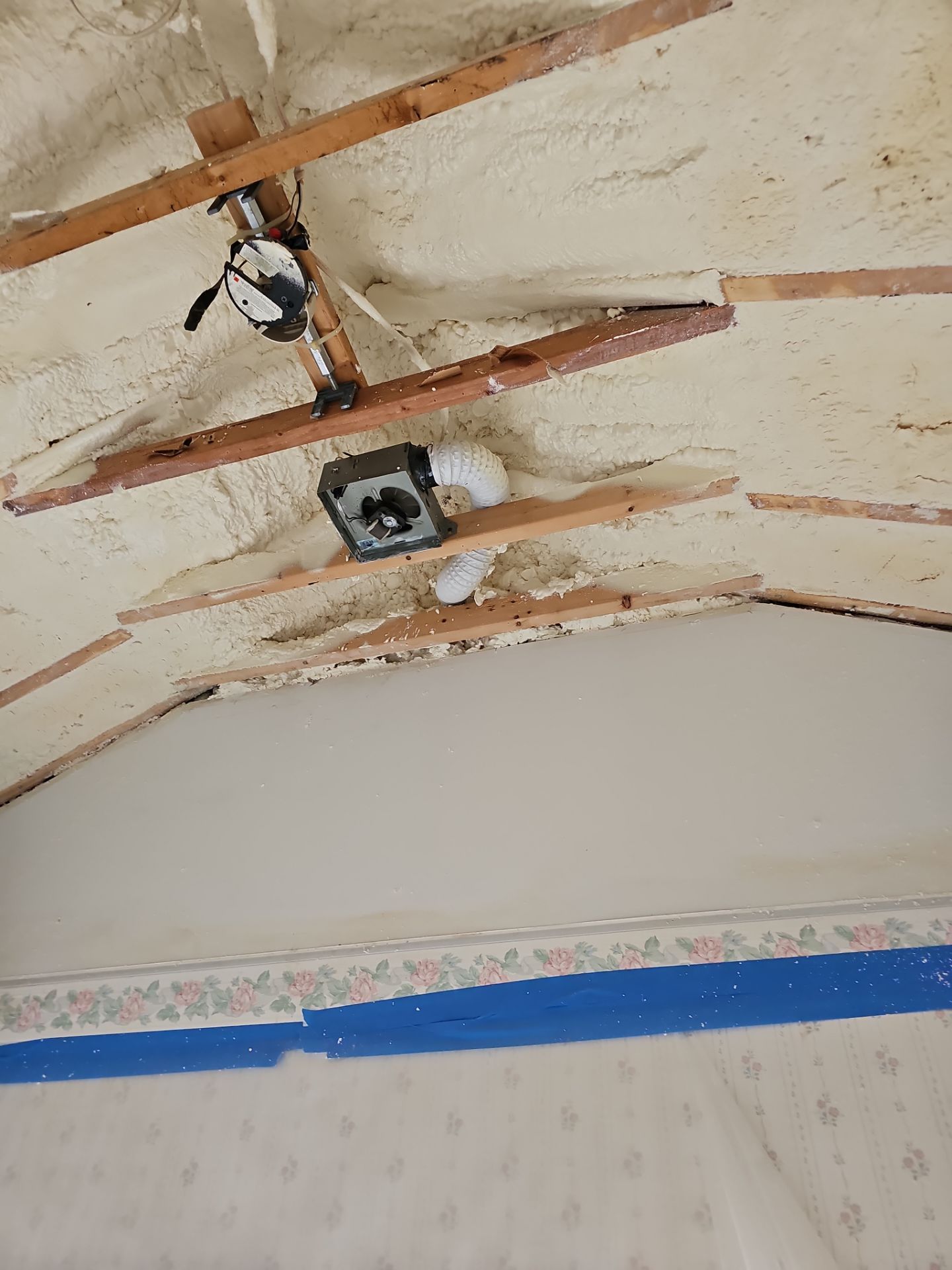 Attic Insulation using open cell spray foam by NYS Foam & Energy