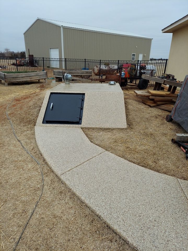 Patio & Sidewalk Coating Installation using Pecan with Redwood by Copperhead Coatings