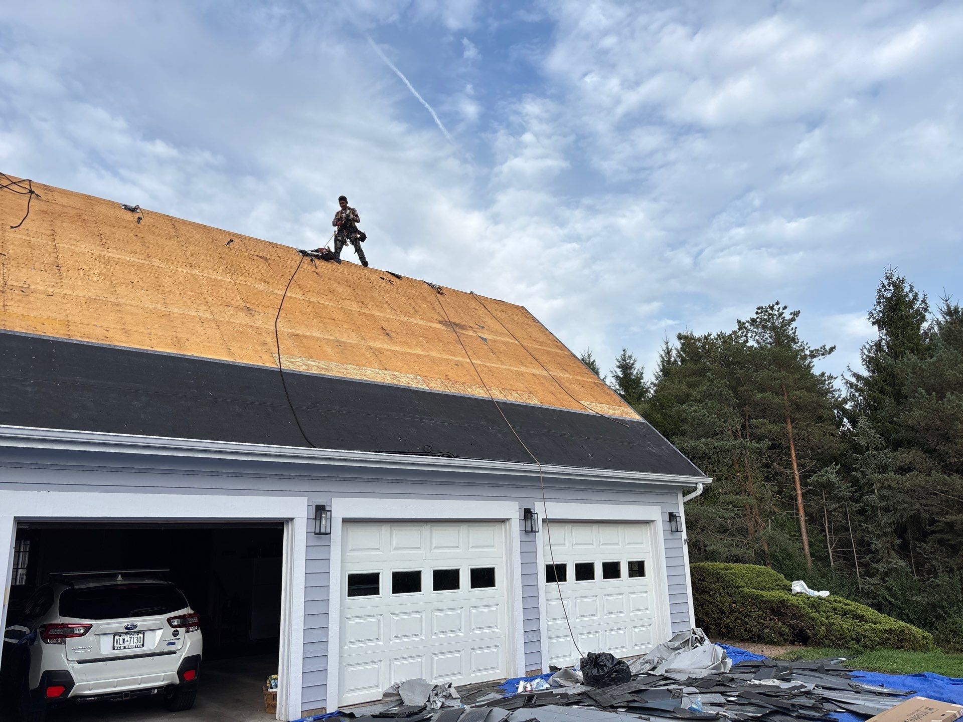GAF Timberline Solar Roof Installation in Pittsford, NY by American Home Contractors