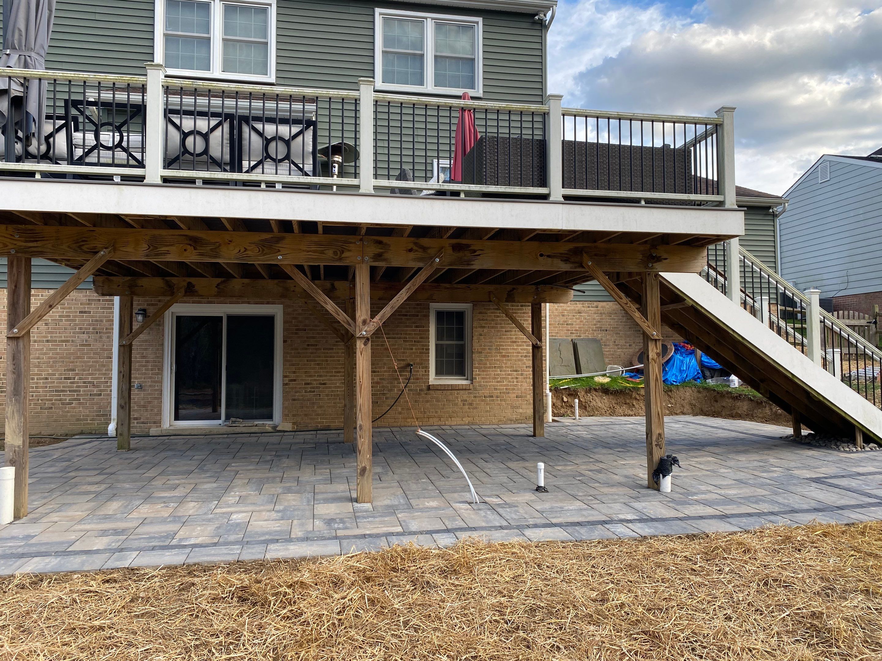 Backyard Transformation using Techo-Bloc Pavers by The Smet Companies, LLC