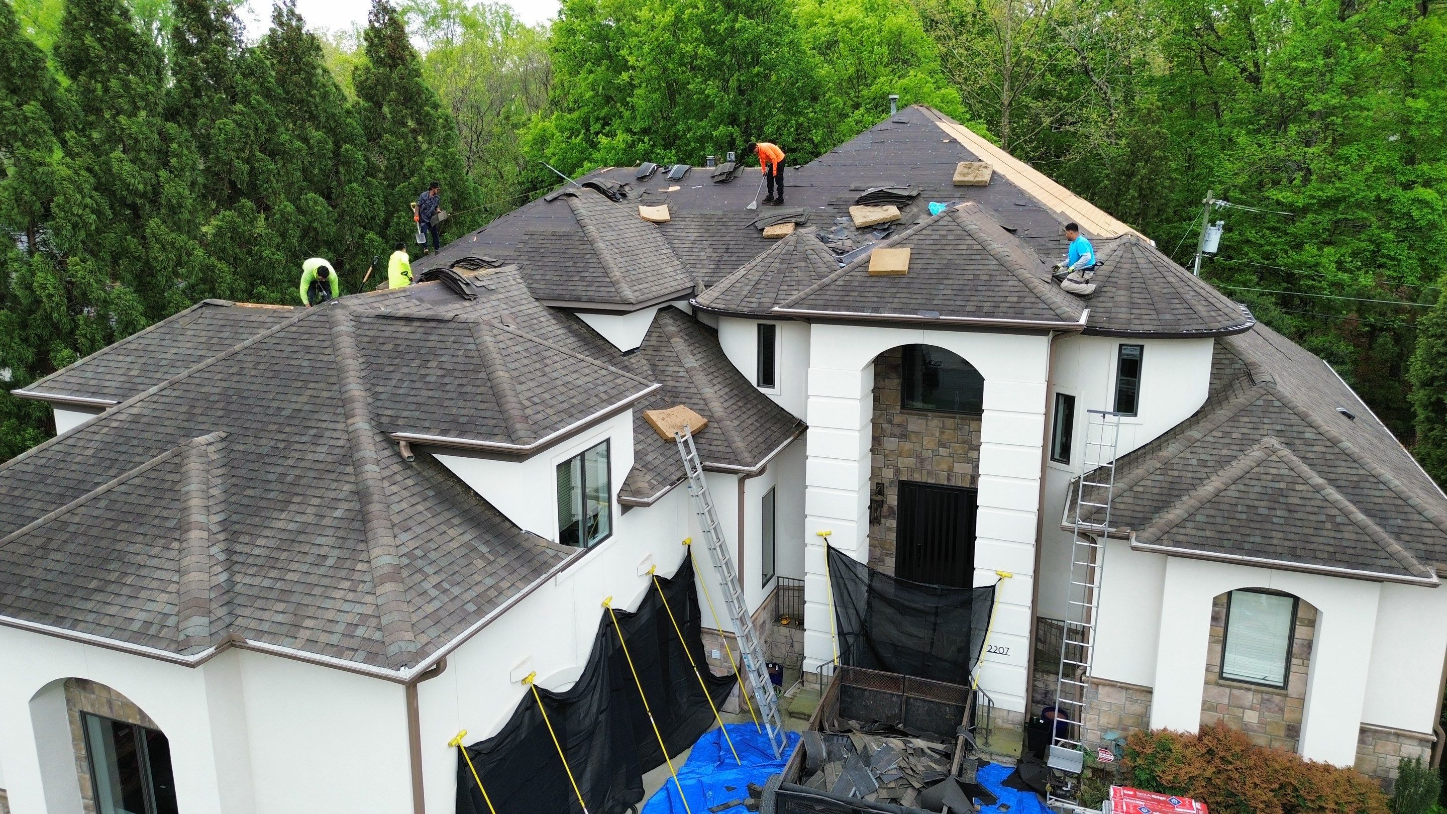 Full Roof Replacement using GAF HDZ Shakewood by Just In Time Roofing and Restoration