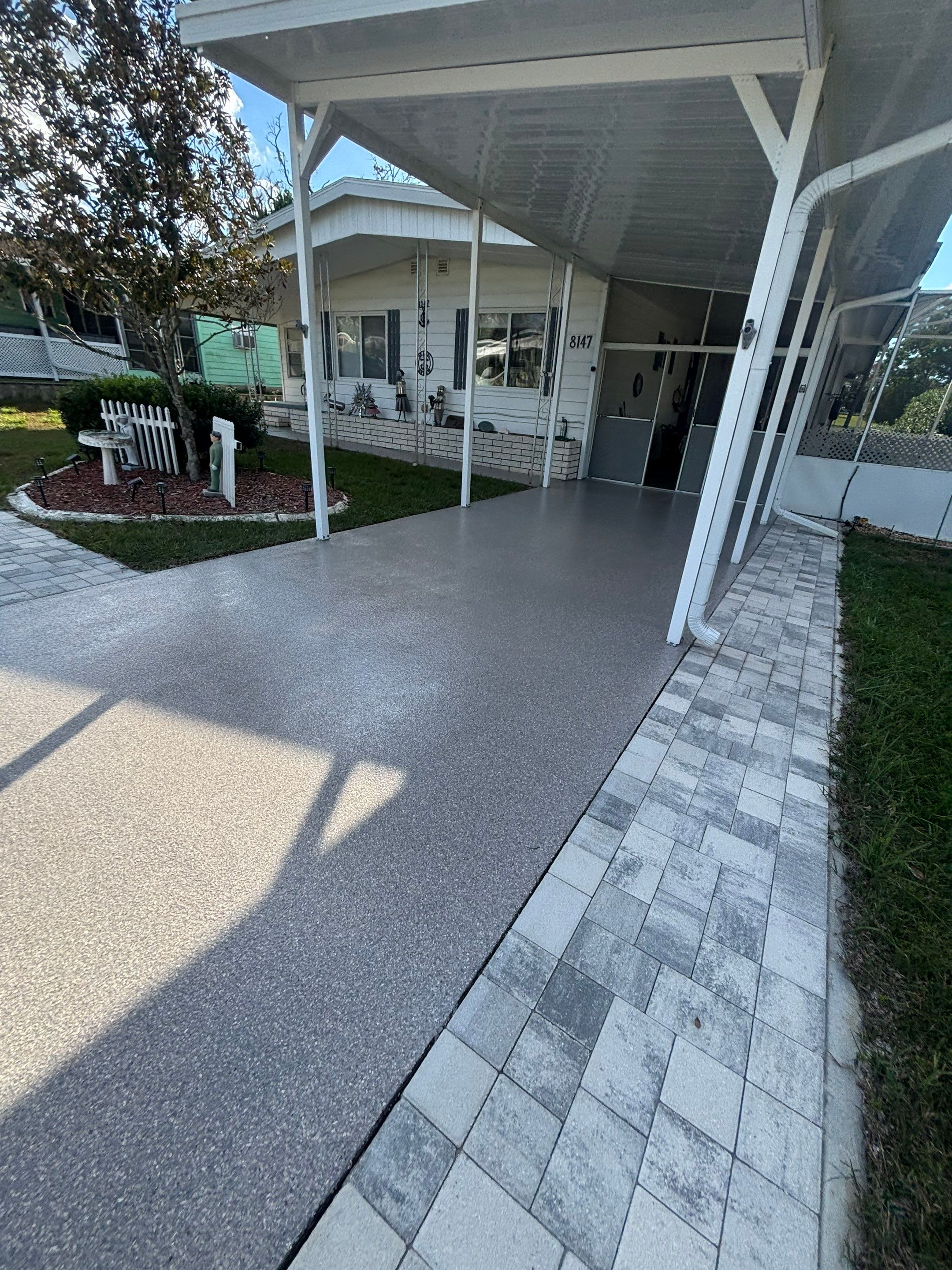 Flagstone Driveway Concrete Coating by Performance Floors & Coating