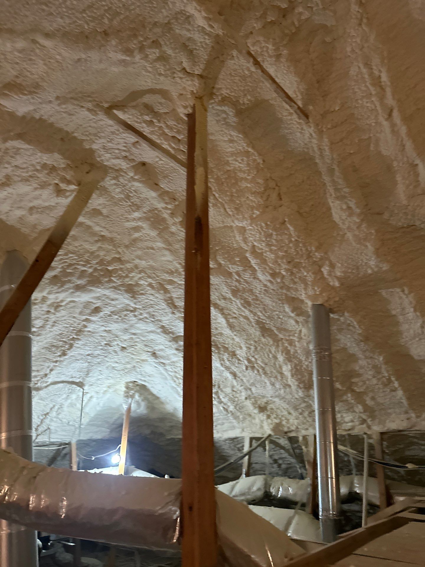 Spray foam insulation removal & re spray by Apex Insulation Solutions