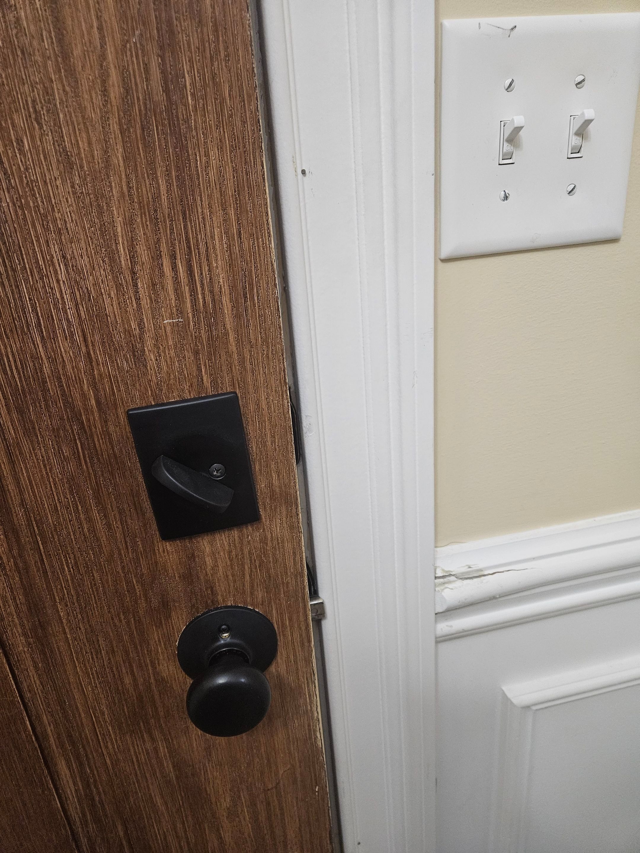 Drywall/door/frame repair and towel hanger installation by Swift Signings and Services LLC