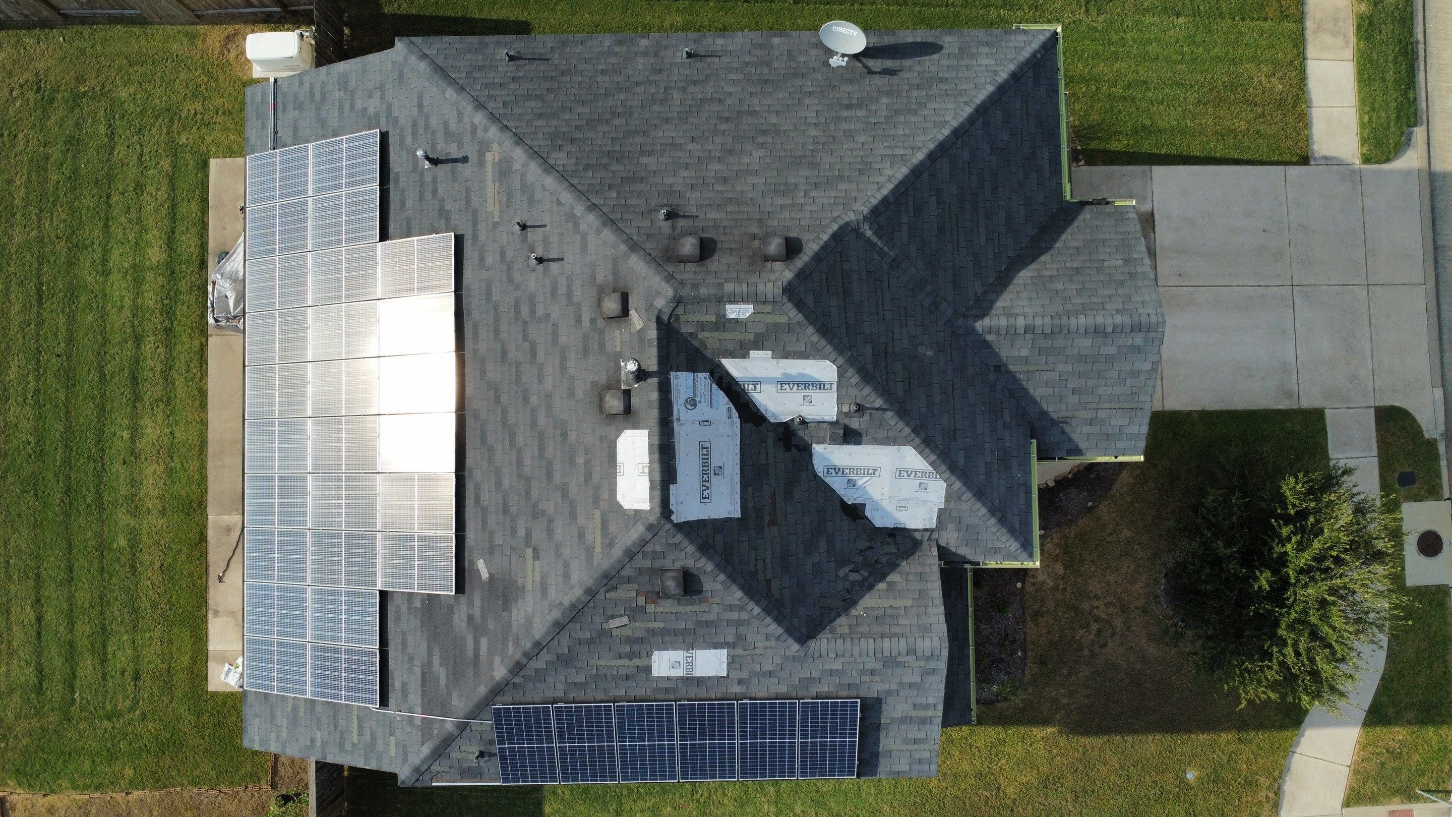 Reroof with Solar panel Detach and Reset by Berry Good Roofing 