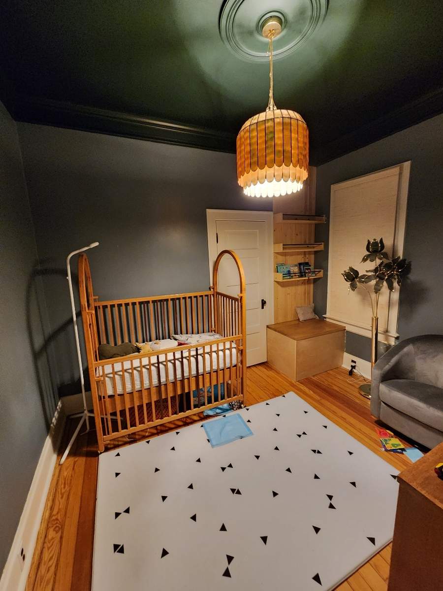 Denver Nursery Renovation Featuring Custom Shiplap and Floral Wallpaper by LP Construction Services