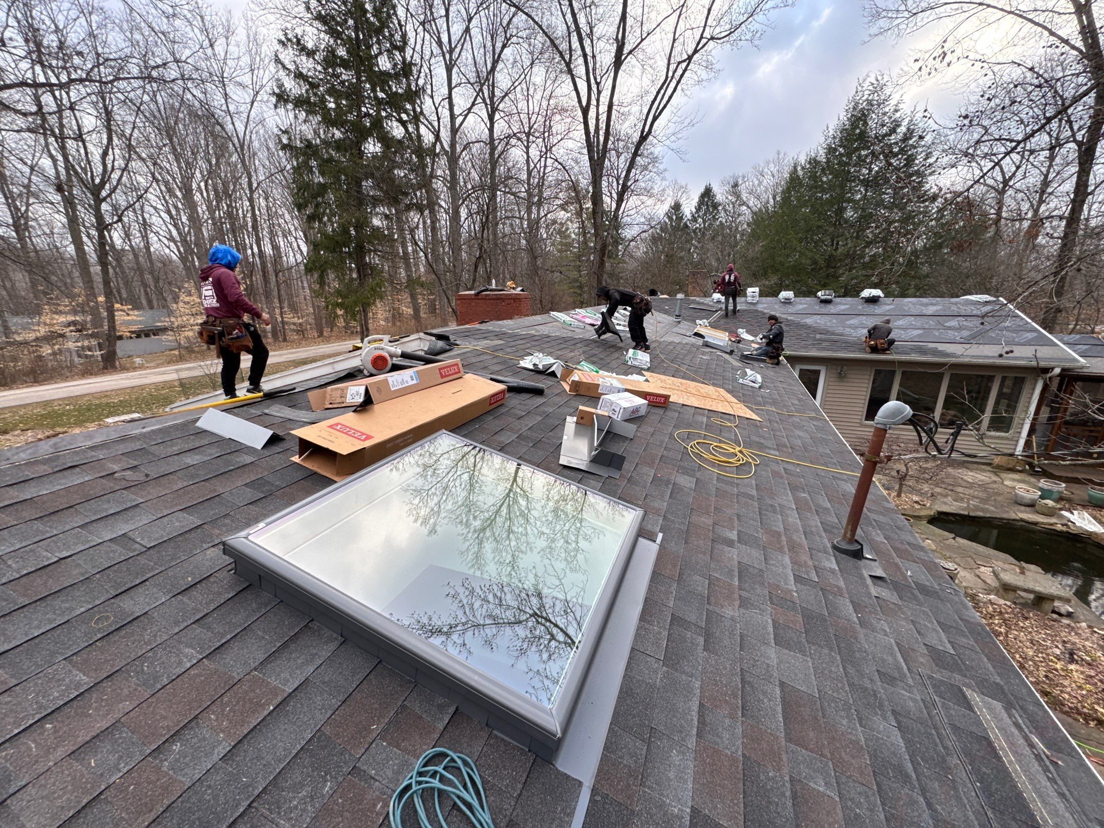 Residential Roofing Installation using Malarkey Vista AR Shingles (Black Oak) by Koontz Construction