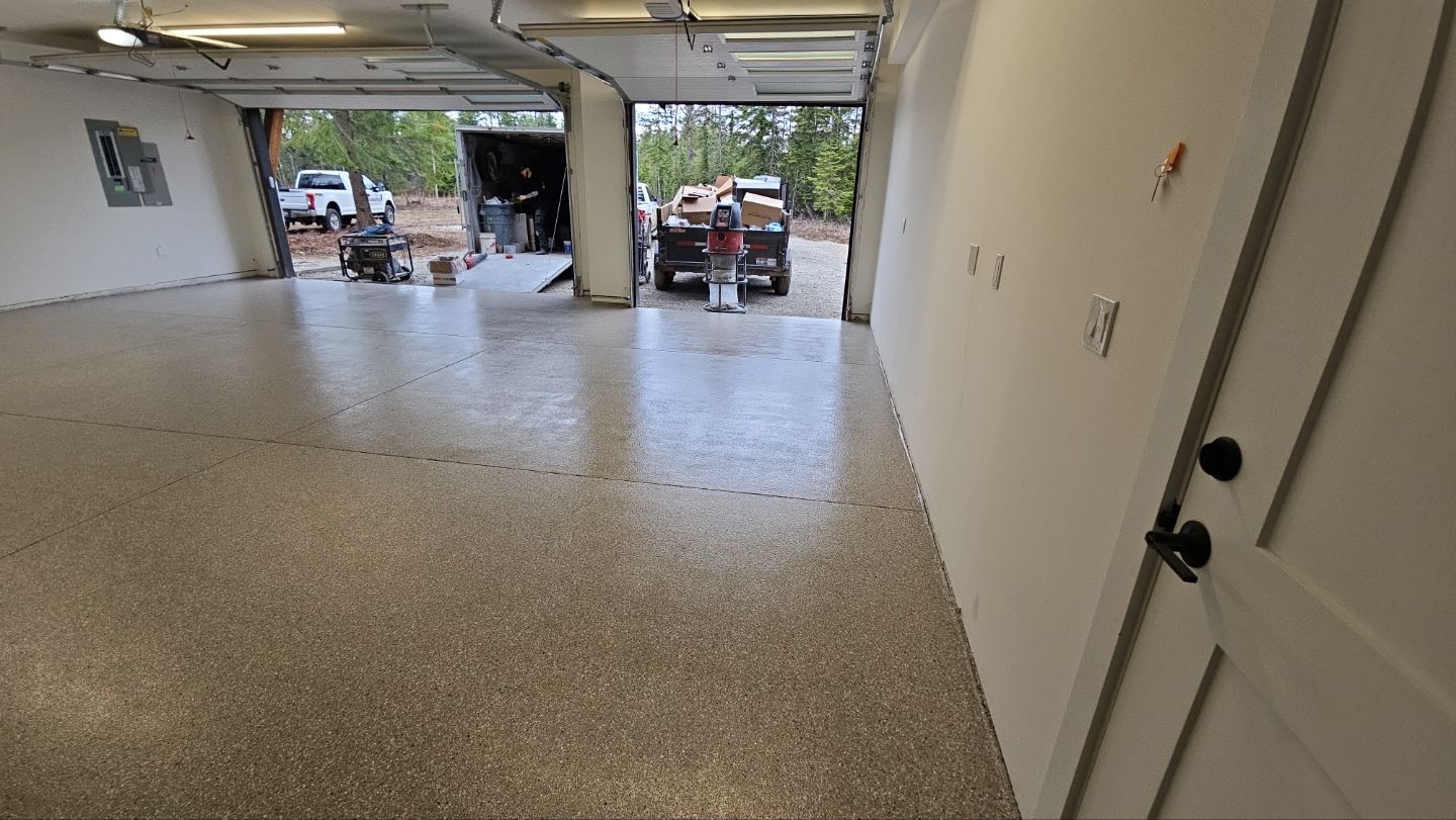 Garage Transformation using Claystone Hybrid by Croc Coatings, LLC