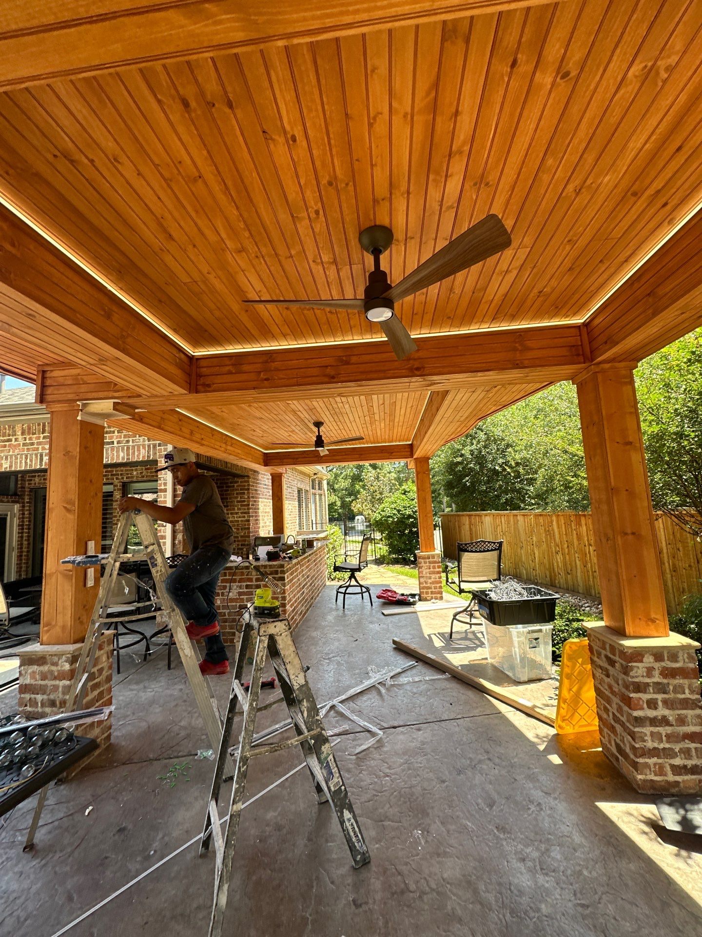 Covered Patio Remodel in The Woodlands by SophAlx LLC