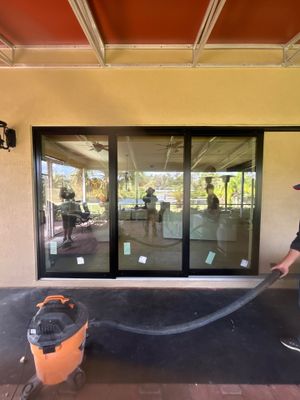 PGT Black pocket doors and Euro-Wall storefront & SGD