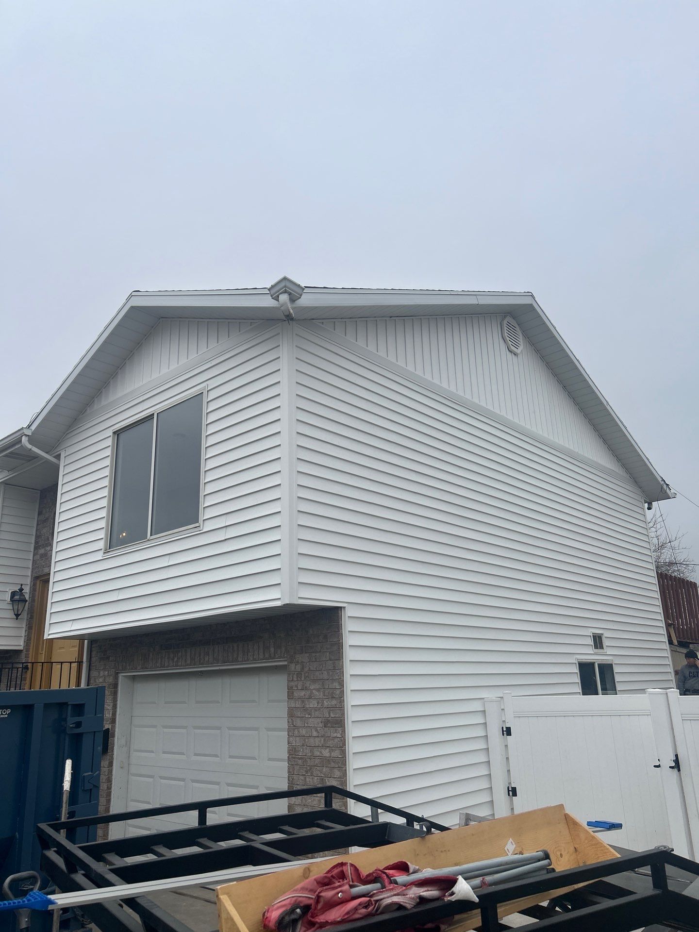 Kaysville | Master Stucco Conversion | Mixed Vinyl Profiles in Crisp White by Ideal Siding Utah
