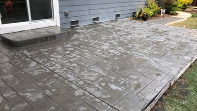  Amy | Stamped Finish Patio, Concrete Project