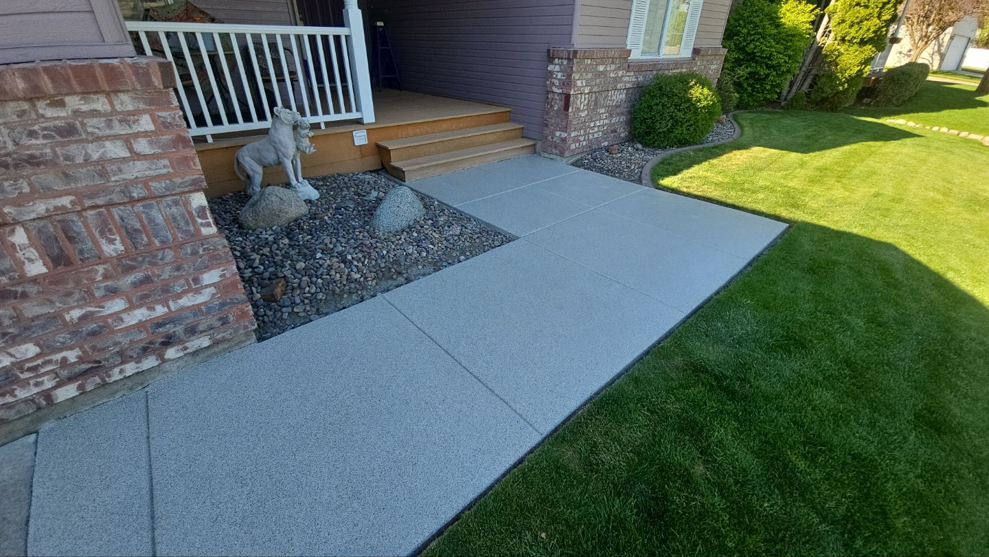 Patio Transformation using Stone/Marble Hybrid by Croc Coatings, LLC