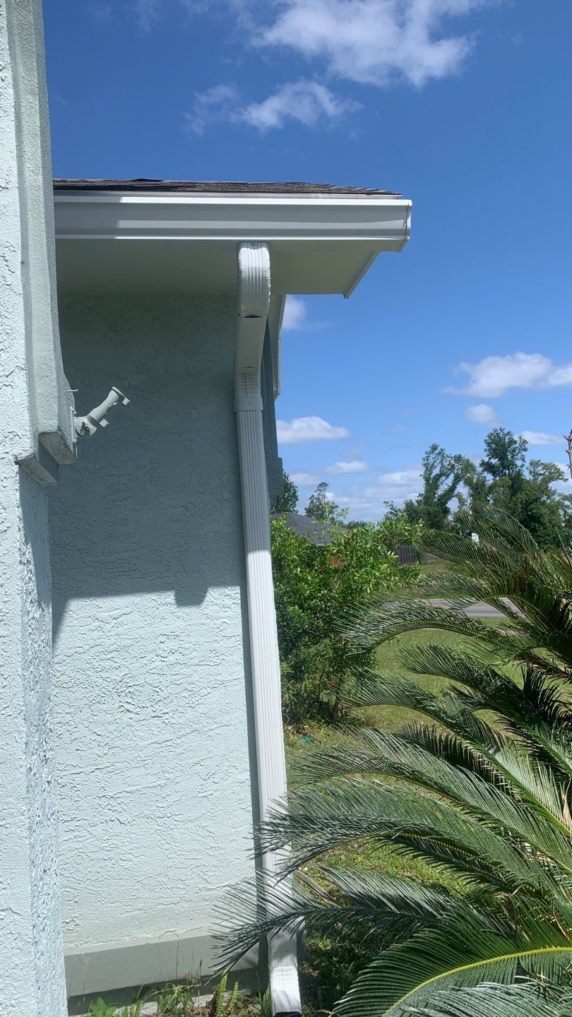 Seamless Gutter Installation using White K-Style Seamless Gutters by Gutter Professors
