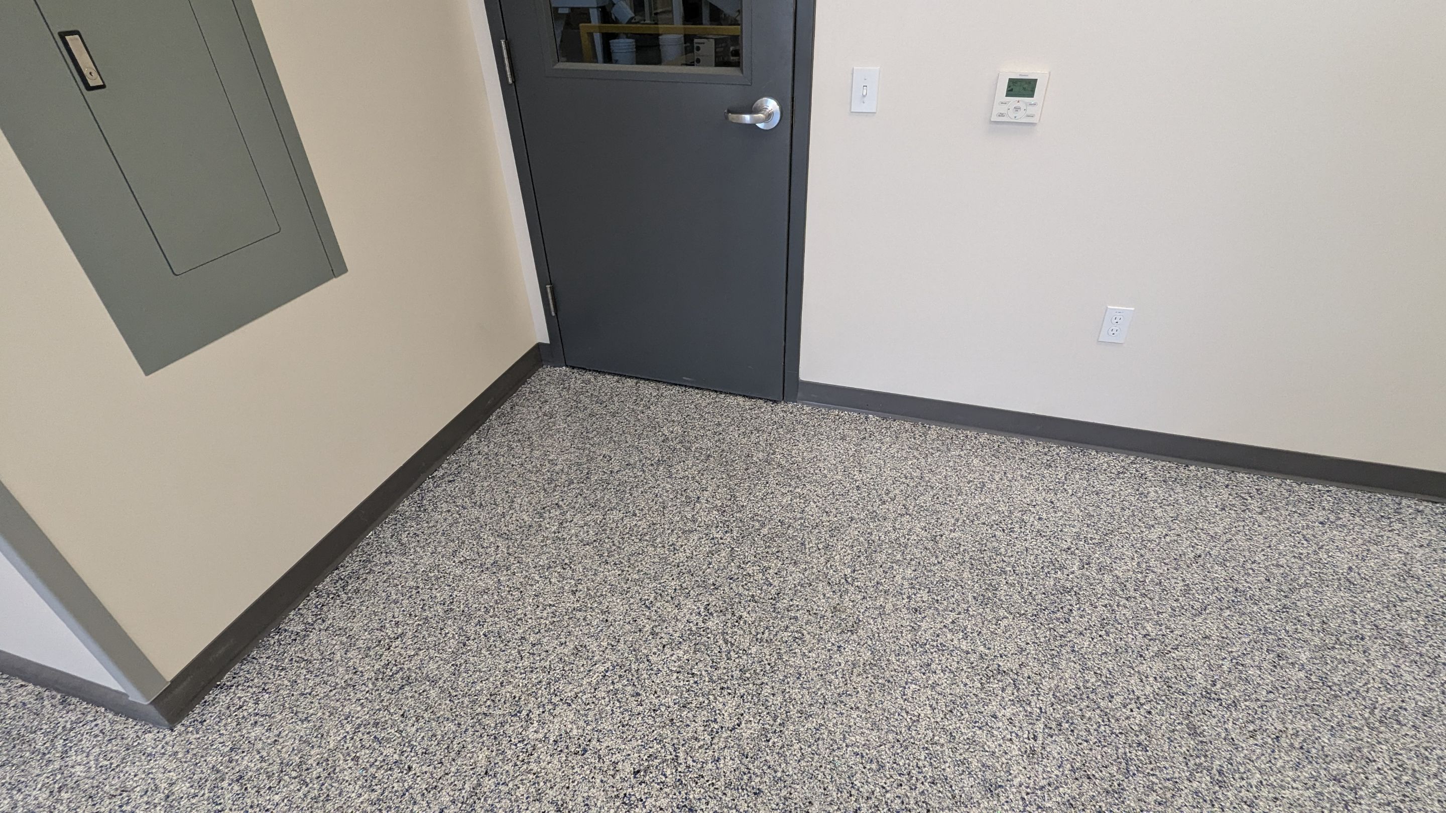Commercial Floor Transformation using Aurora Accent W/Hypnotic Blue by Croc Coatings, LLC