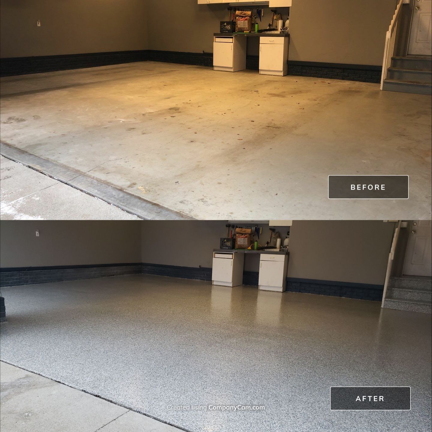 West Des Moines Slate Stone Garage by Revival Concrete Coatings, LLC