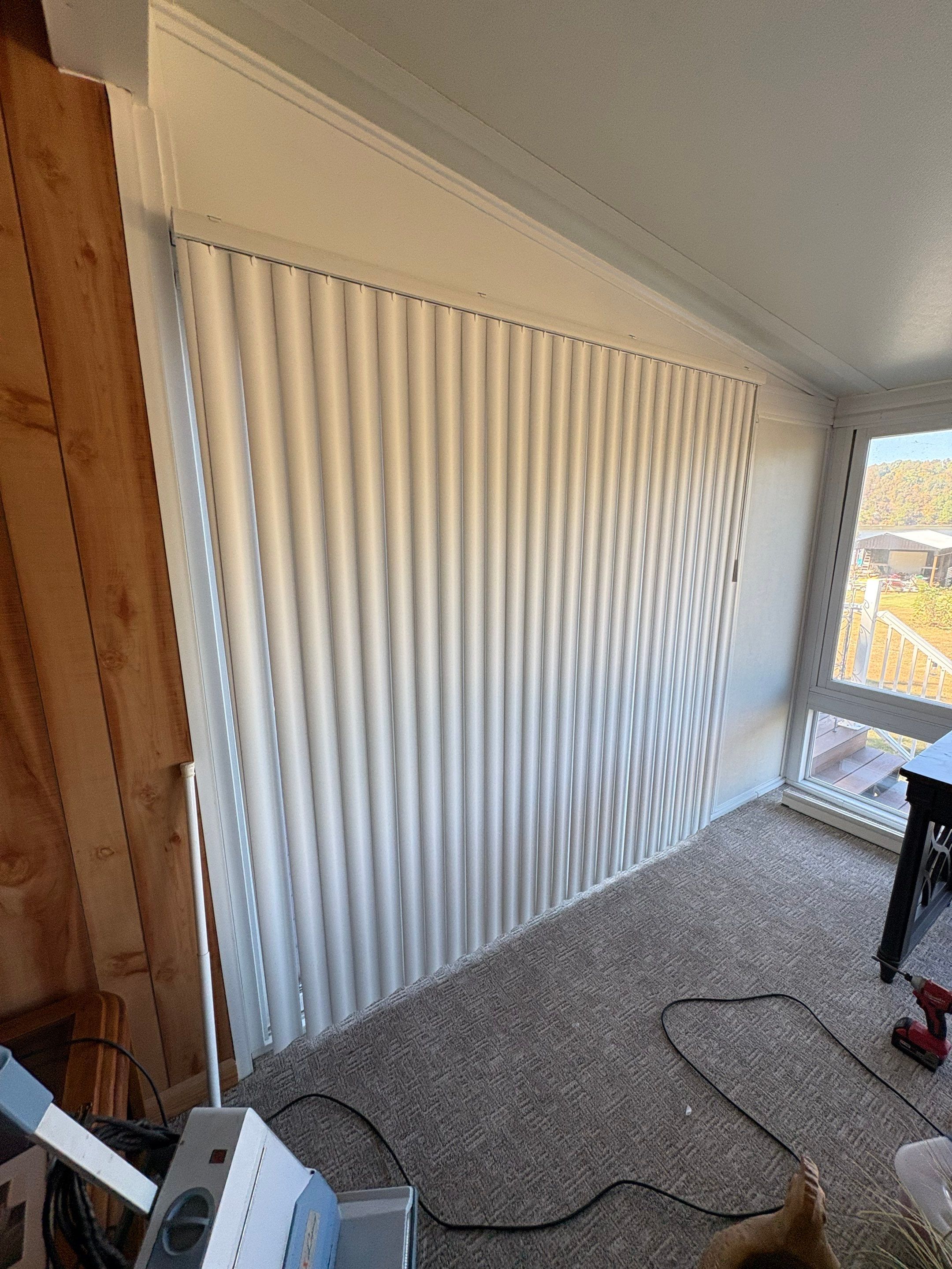 Honeycombs and Vertical Blind Sunroom Project in Athens by Blinds and Borders