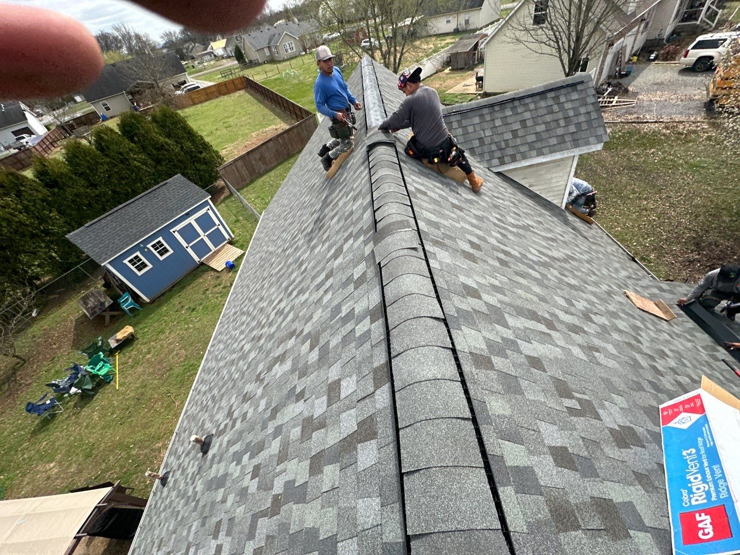 Residential Roofing Installation using GAF Timberline HDZ Harvest Blend in Nantucket Morning by Undersun Roofing 