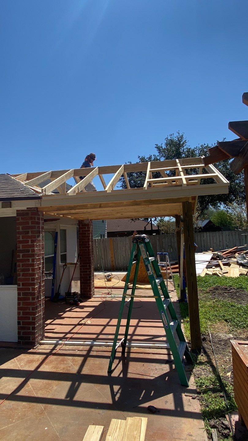 Back Yard Shade by Bayfront Roofing and Construction