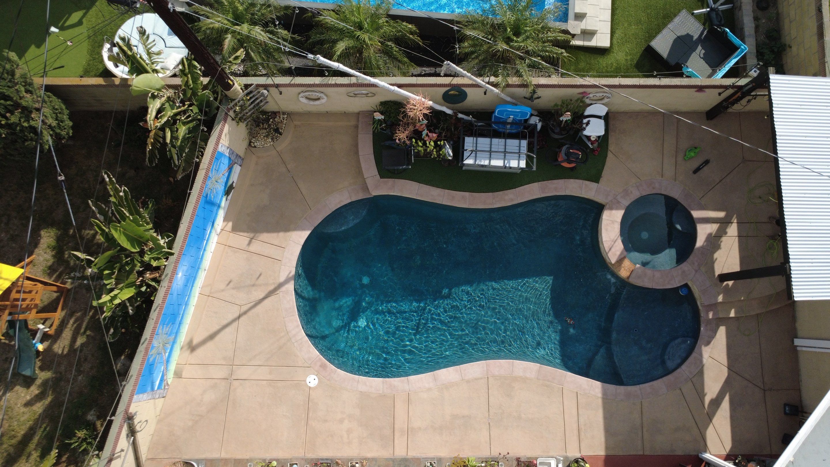 Sandblast & Staining Pool Deck In by La Power Washing Inc