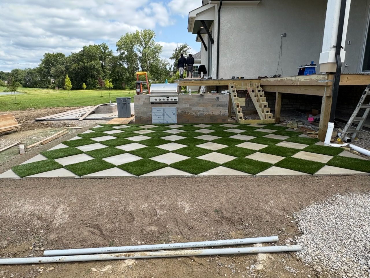 Checkerboard Turf Patio by Southwest Greens Midwest