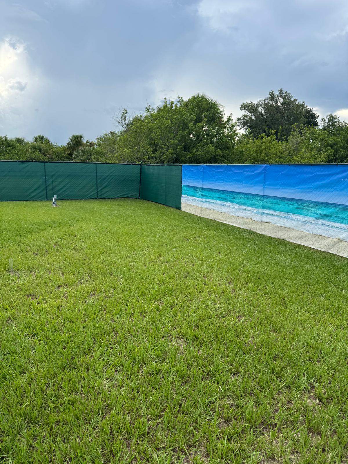 Chain Link Fence Installation with Custom Beach Privacy Screen in Port Charlotte by True Fence LLC