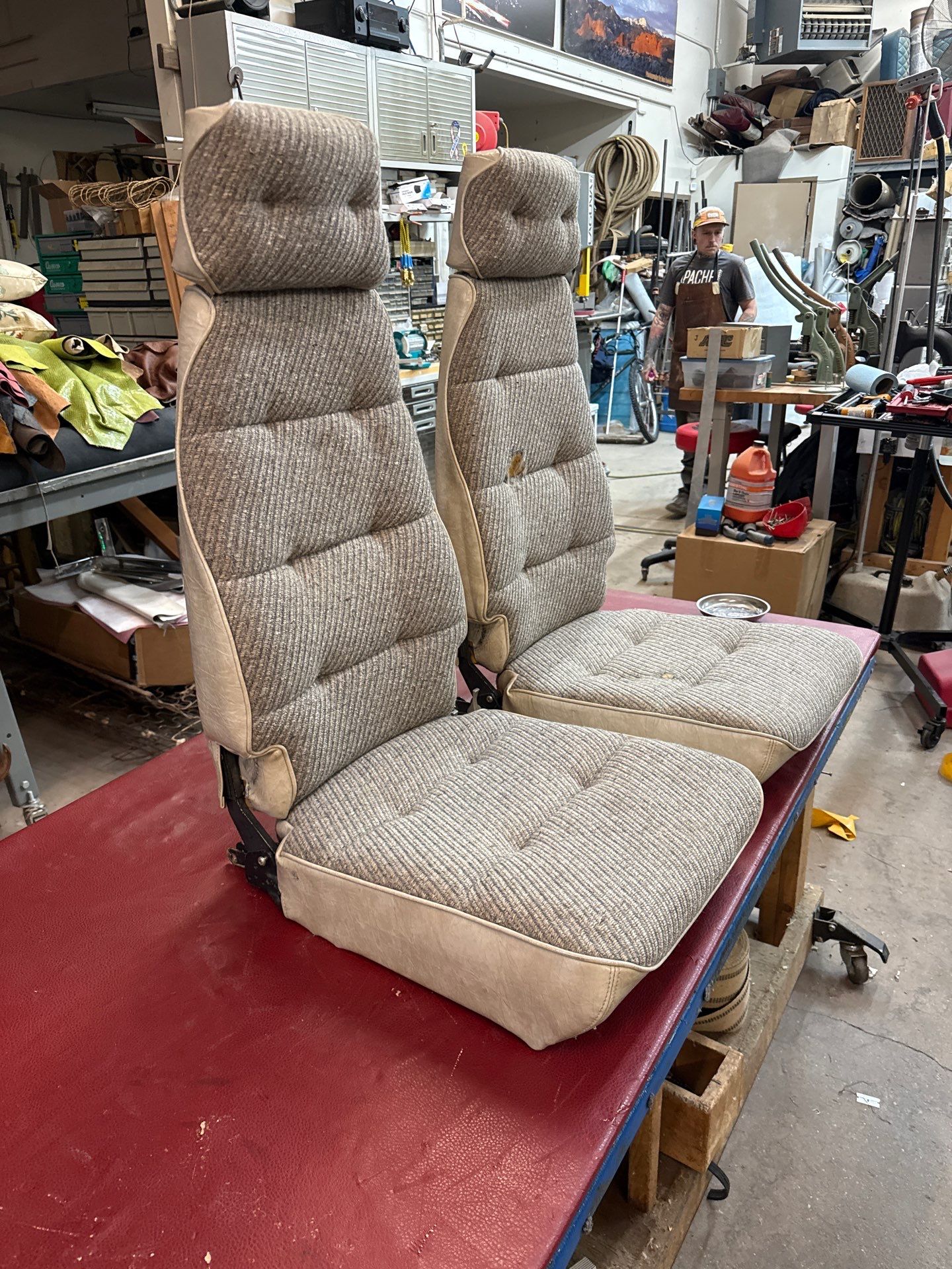 84 beech air craft seats by Rocky Mountain Upholstery Co