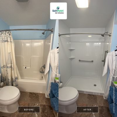 Shower with Shower Rod