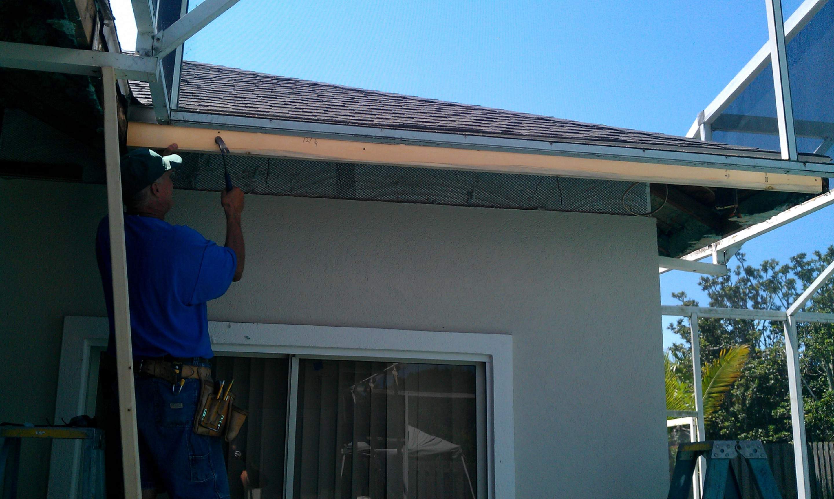 Rotten Wood Fascia Replacement for Malabar Screened Patio by Florida Roofing and Renovations Inc.